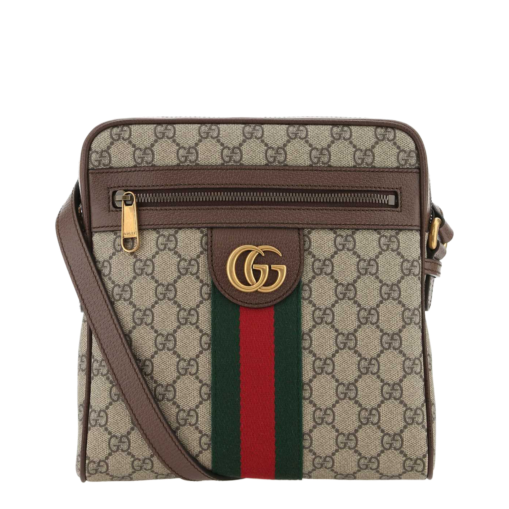 Ophidia Small Canvas Messenger Bag - Brown - Image 1