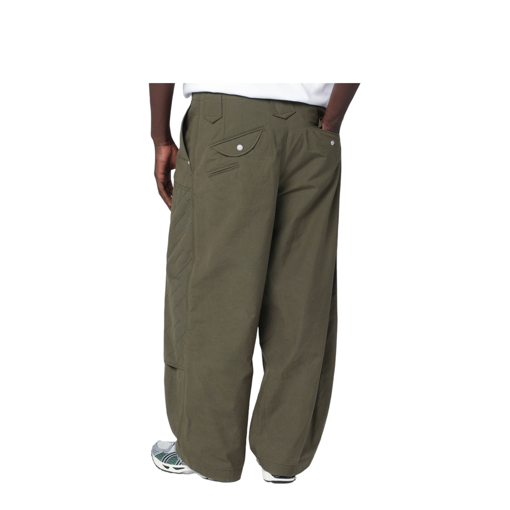 Khaki Green Cotton Trousers - Image 2