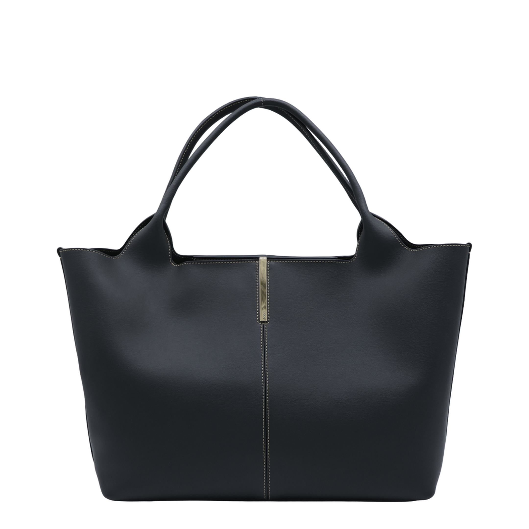 Medium Small Calfskin Shopping Bag - Black - Image 2