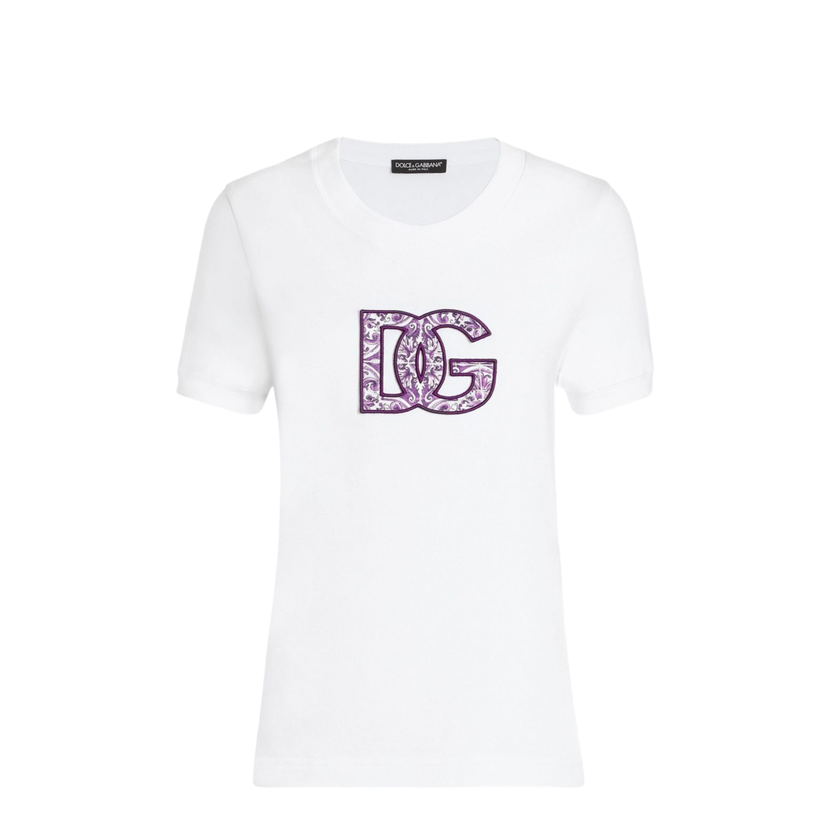 Short-sleeved Cotton T-Shirt in White - Image 1
