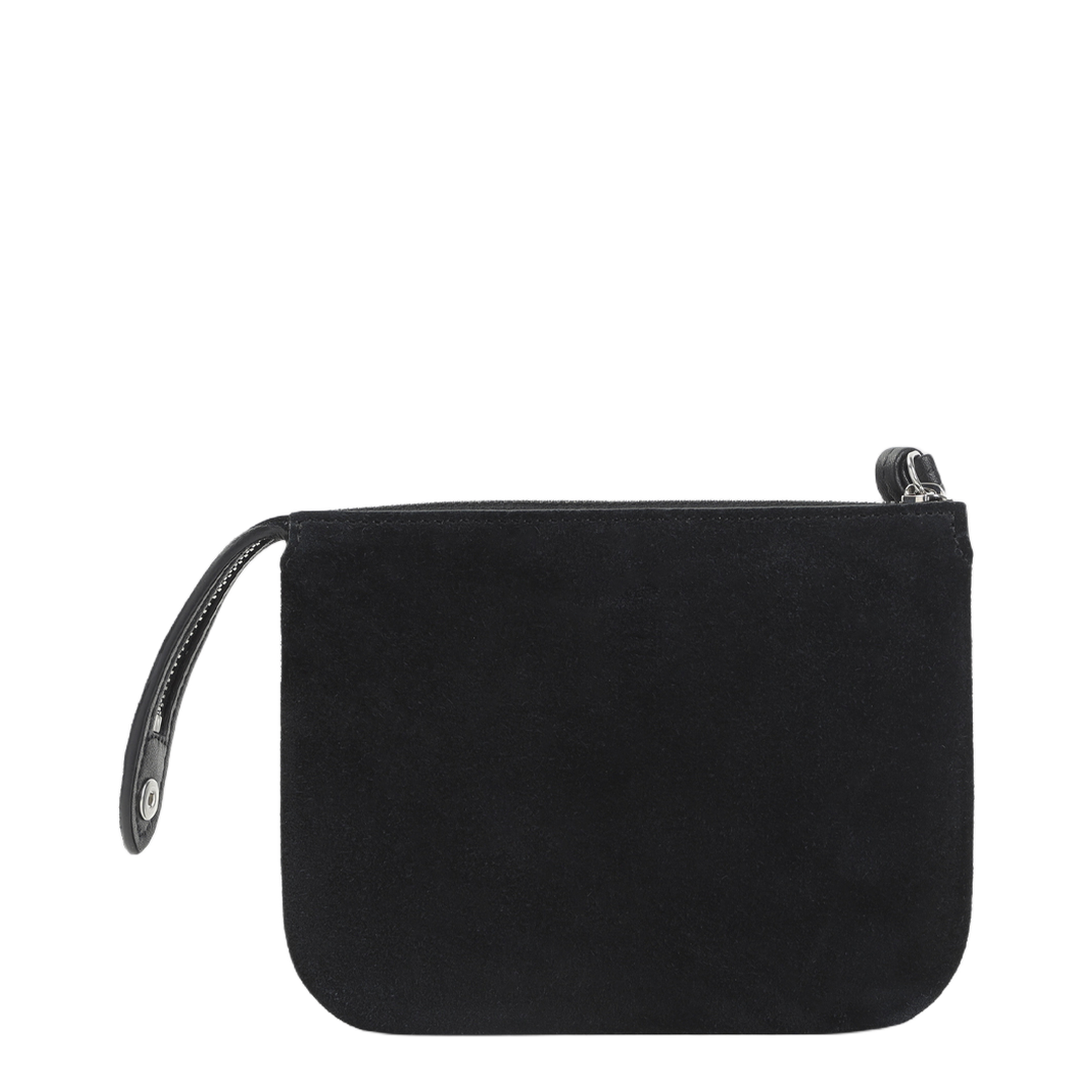 Small Calfskin Shoulder Bag - Black Suede - Image 4