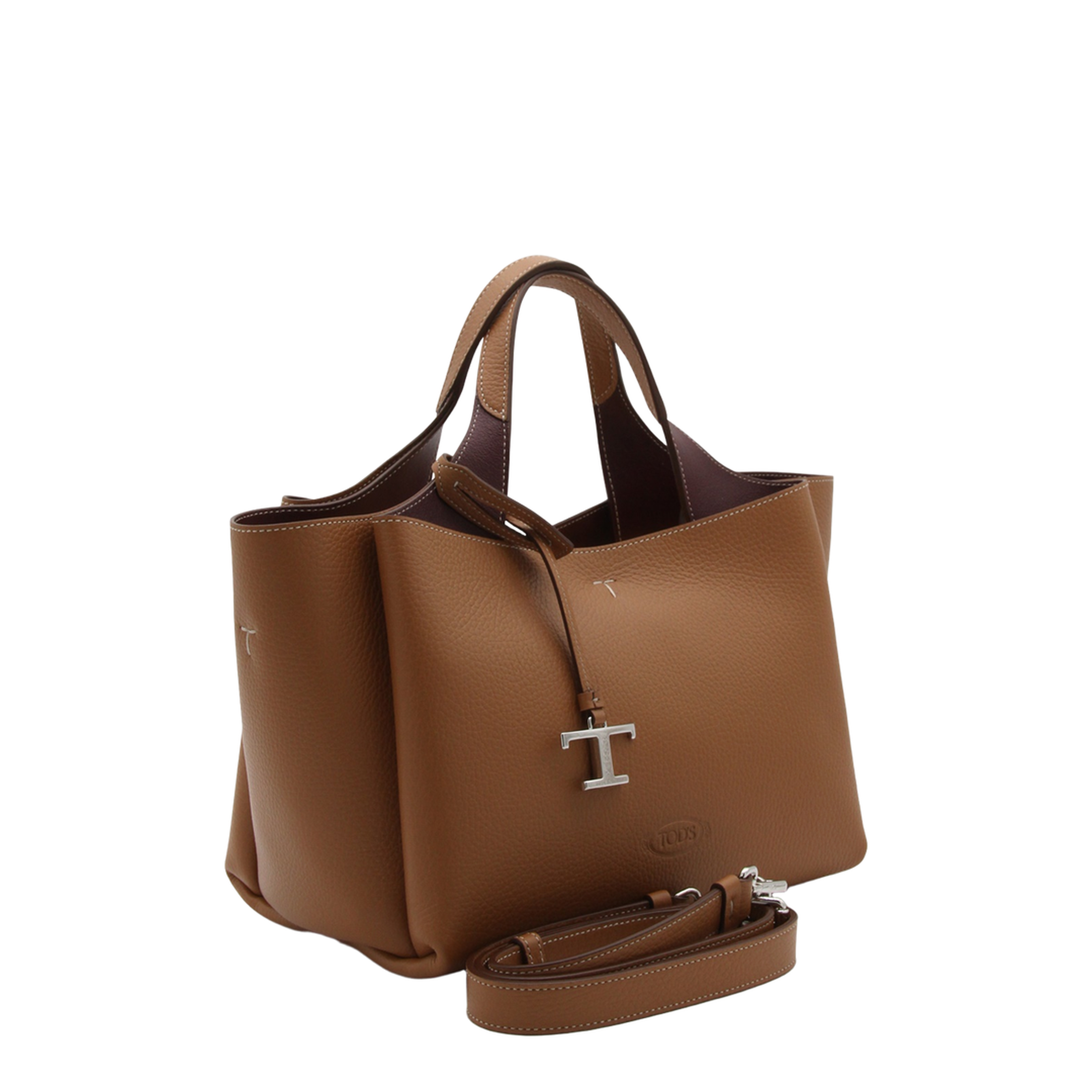 T Timeless Mini Calfskin Top-Handle Bag - Kenya Bordeaux - Image 2