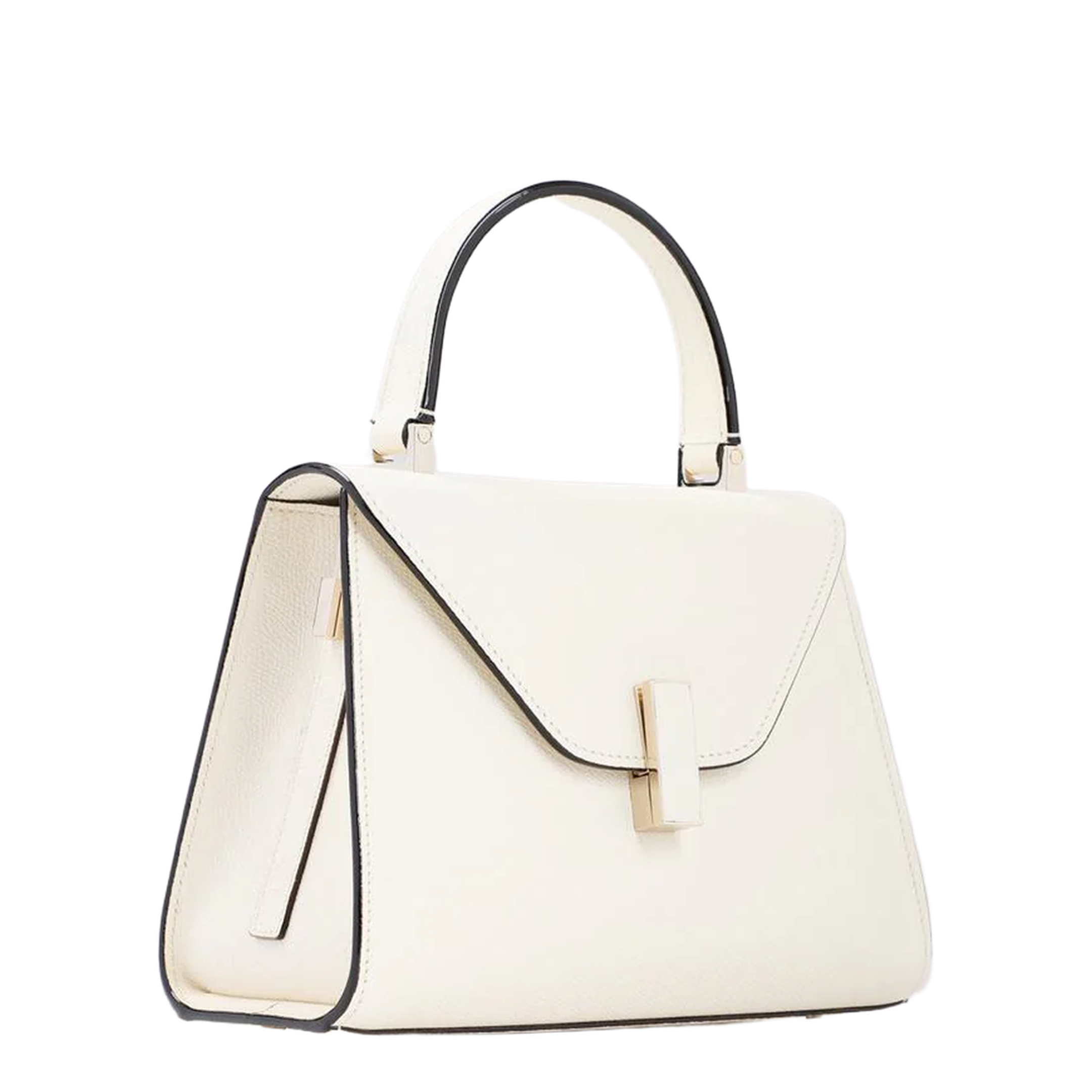 Iside Mini Calfskin Top Handle Bag - Pergamena White - Image 3
