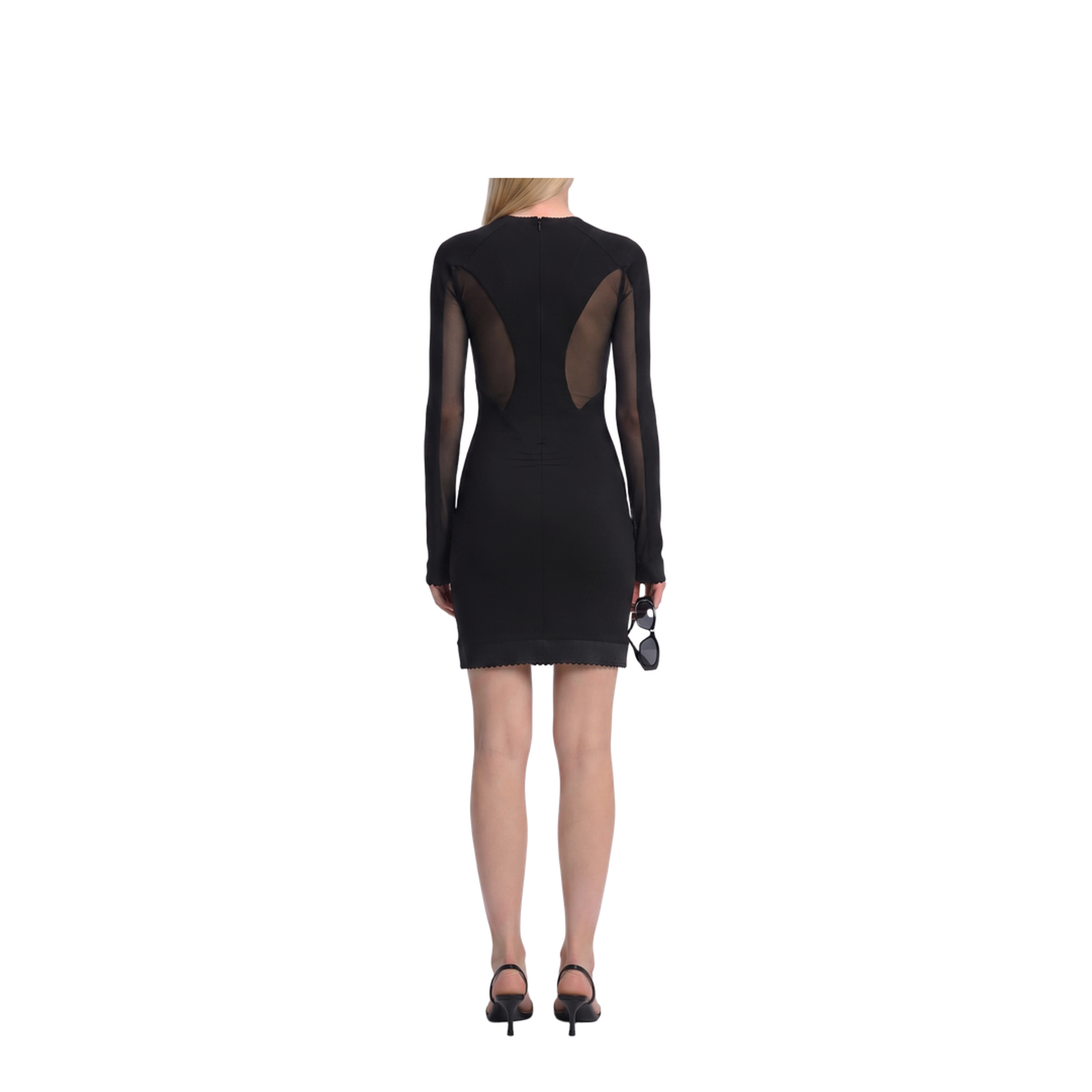 Mini Dress with Tulle Inserts - Image 2