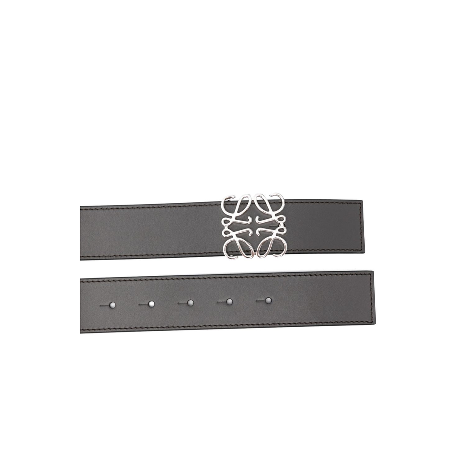 Reversible Anagram Belt in Smooth Calfskin Grey - Image 3