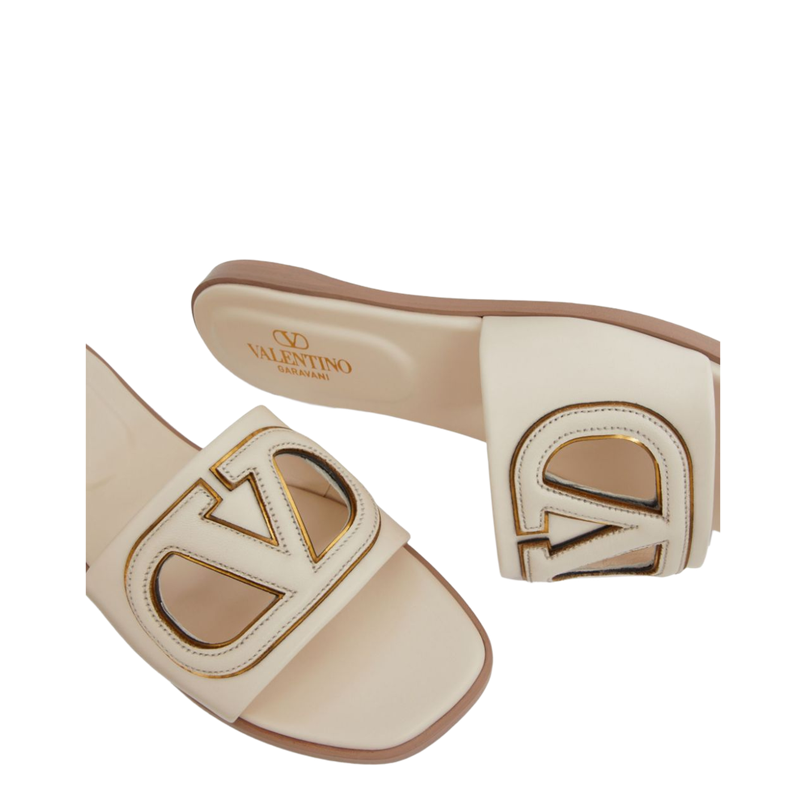 VLogo Cut-Out Leather Sandals - Image 5