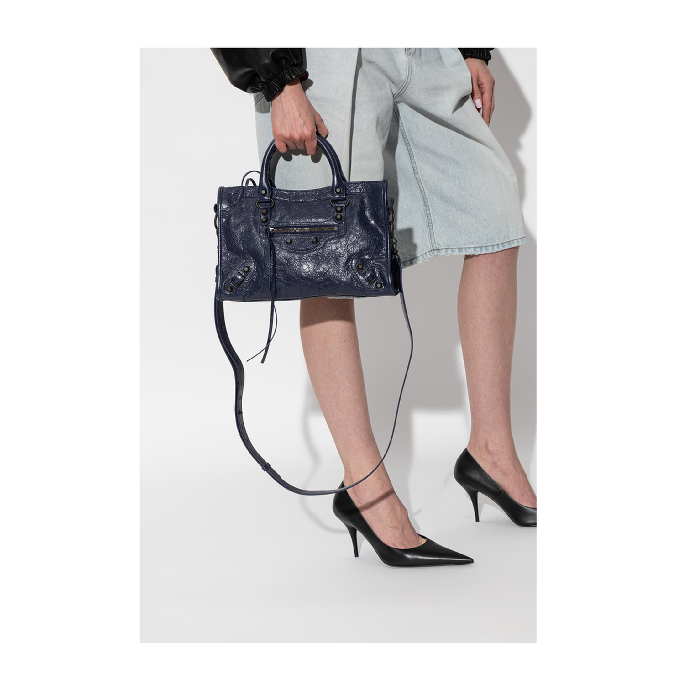 Le City Small Arena Lambskin Top-Handle Bag - Dark Maree - Image 5