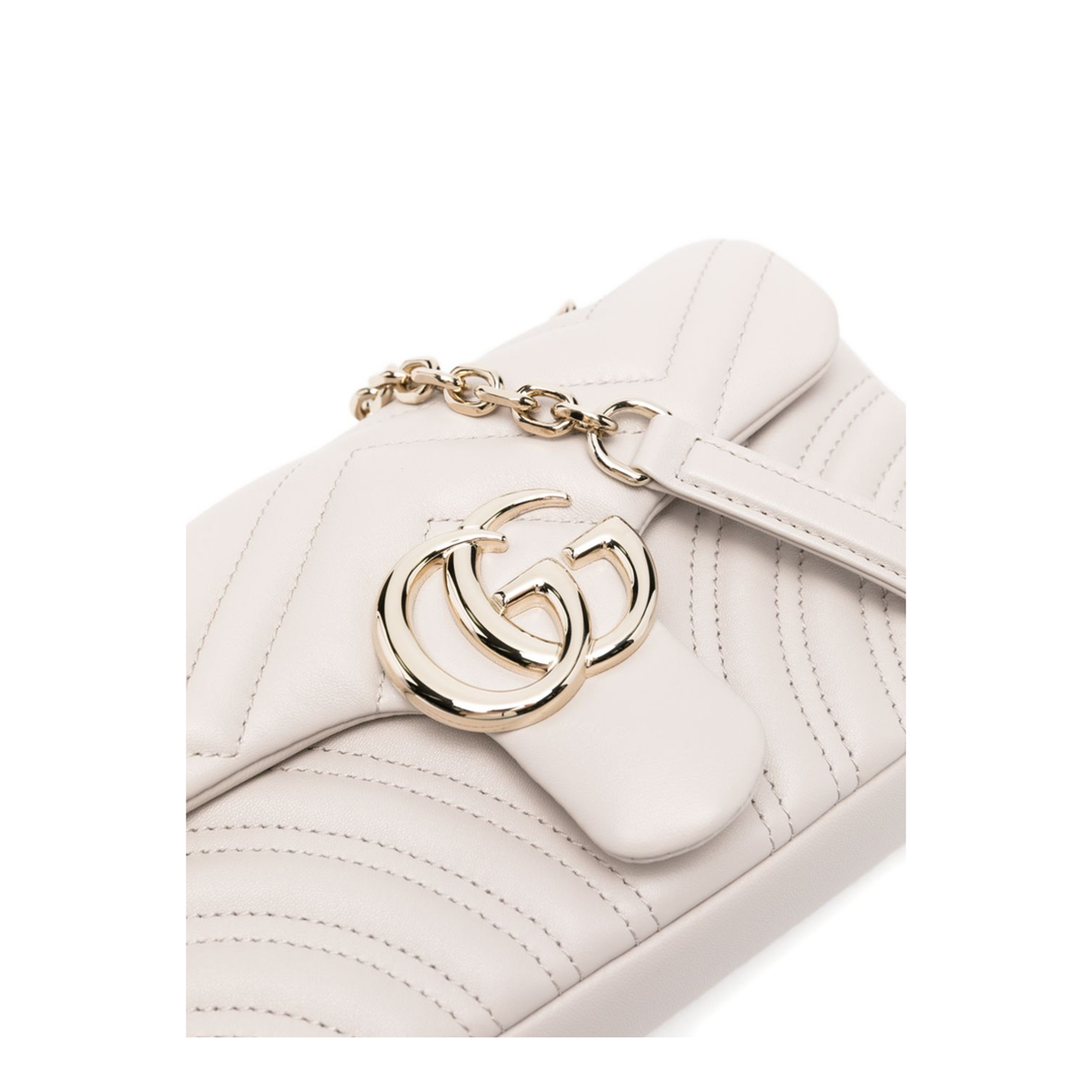 GG Marmont Small Matelassé Chevron Nappa Leather Shoulder Bag - Light Grey - Image 4