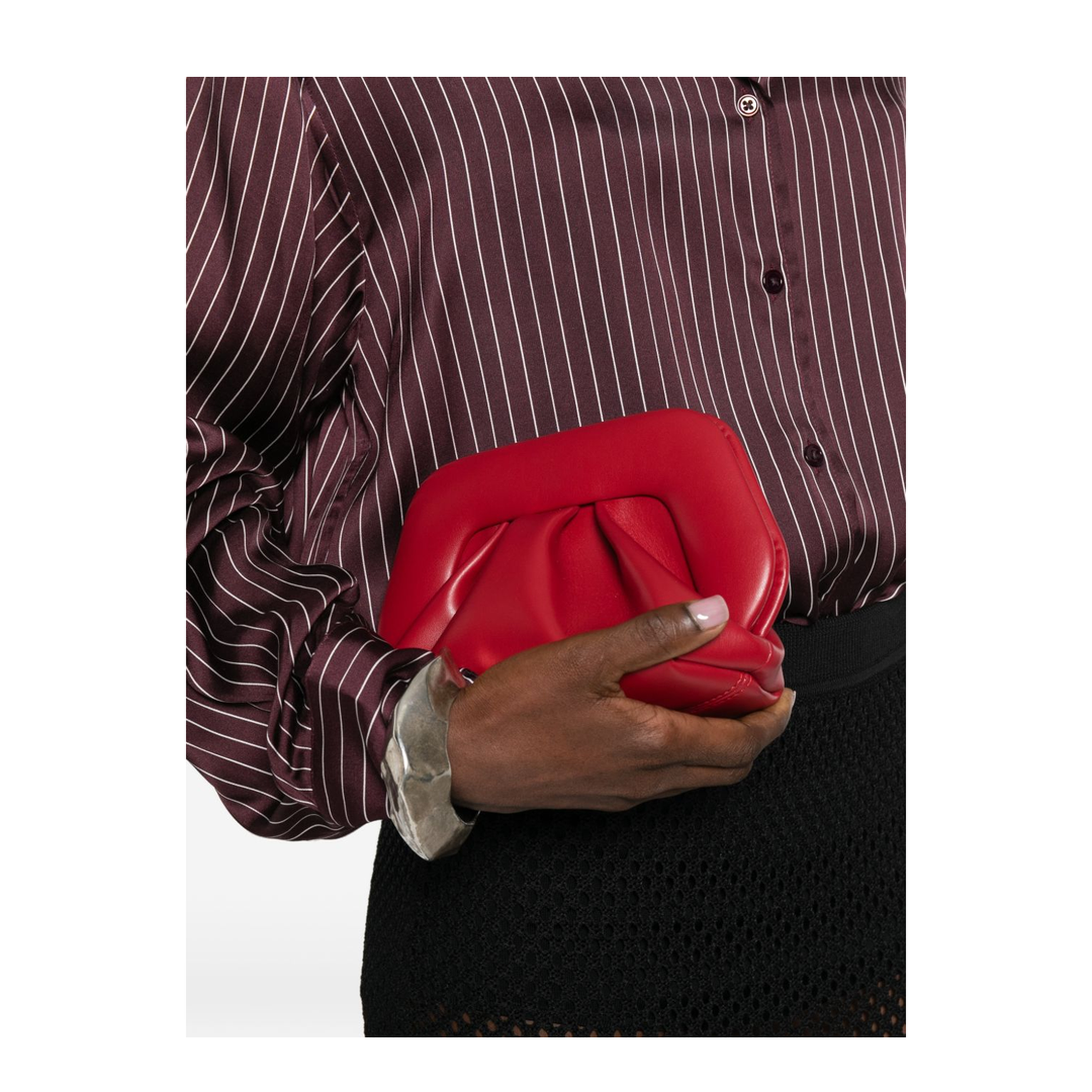 Bios Small Vegan Leather Clutch - Red - Image 2