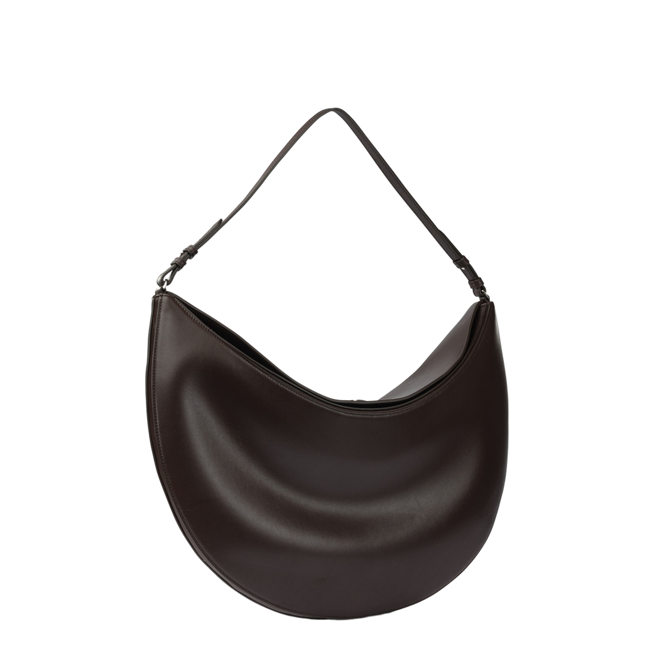 Ovalo Medium Calf Leather Shoulder Bag - Dark Brown - Image 2