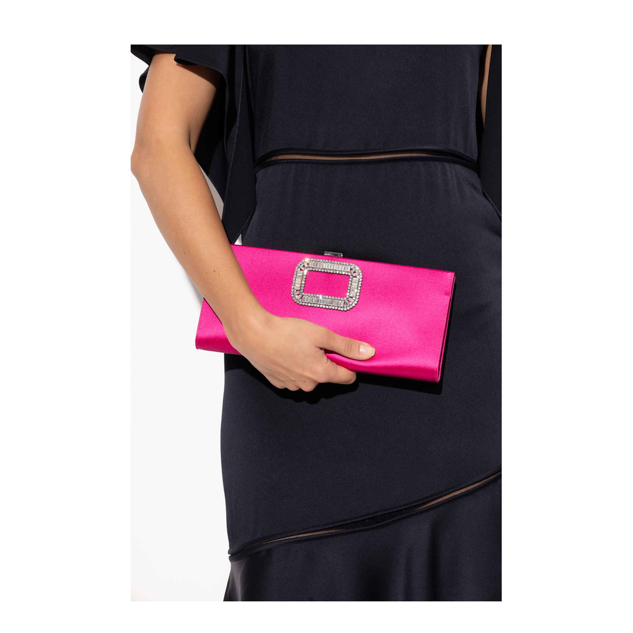 Pilgrim Silk-Blend Satin Clutch - Rosé - Image 2