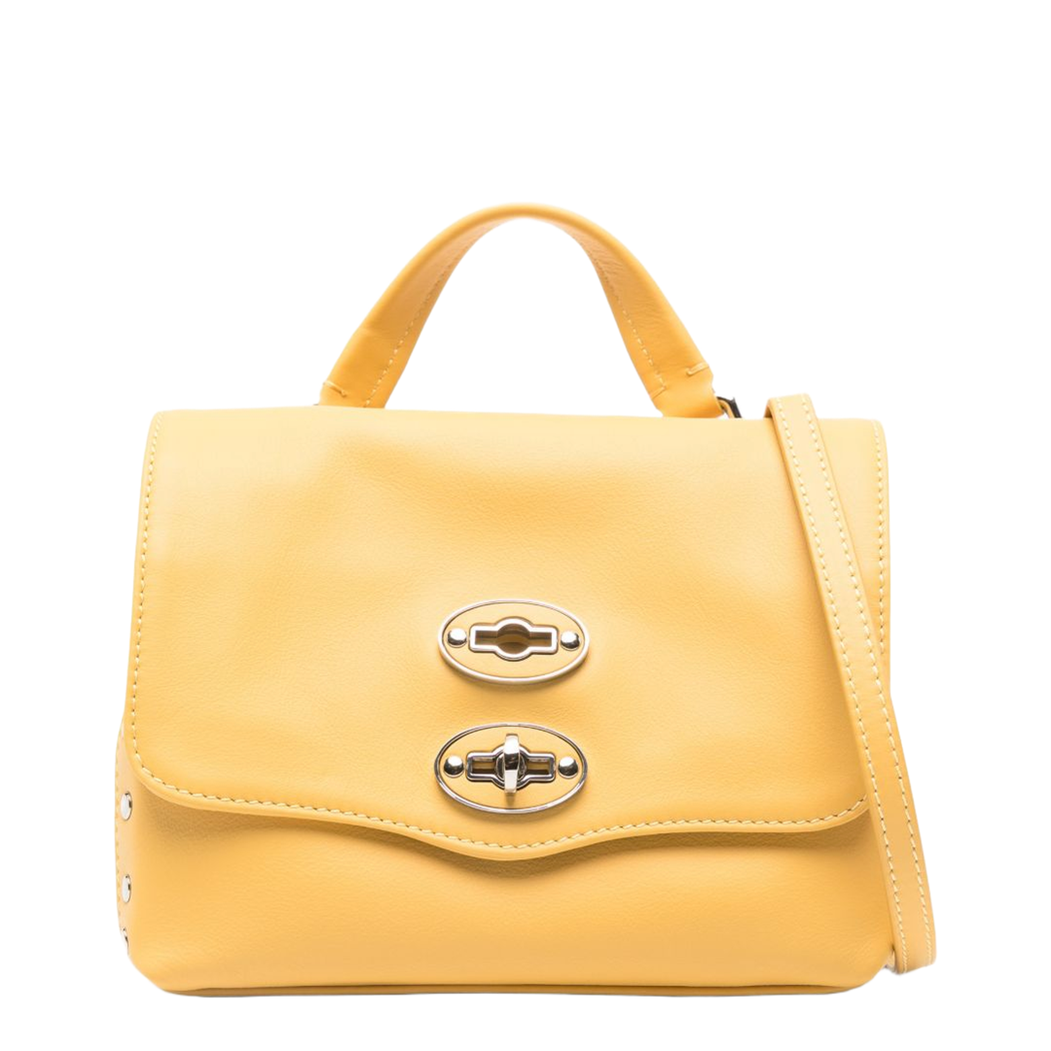 Postina Calf Leather Top-Handle Handbag - Yellow - Image 1