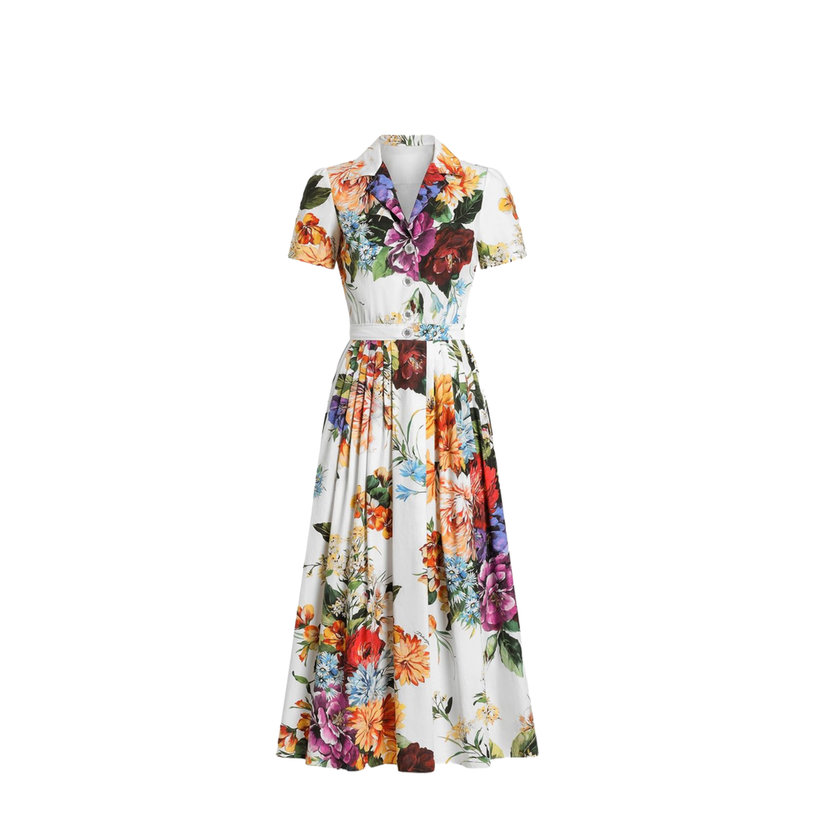 Floral Print Poplin Dress - Image 1