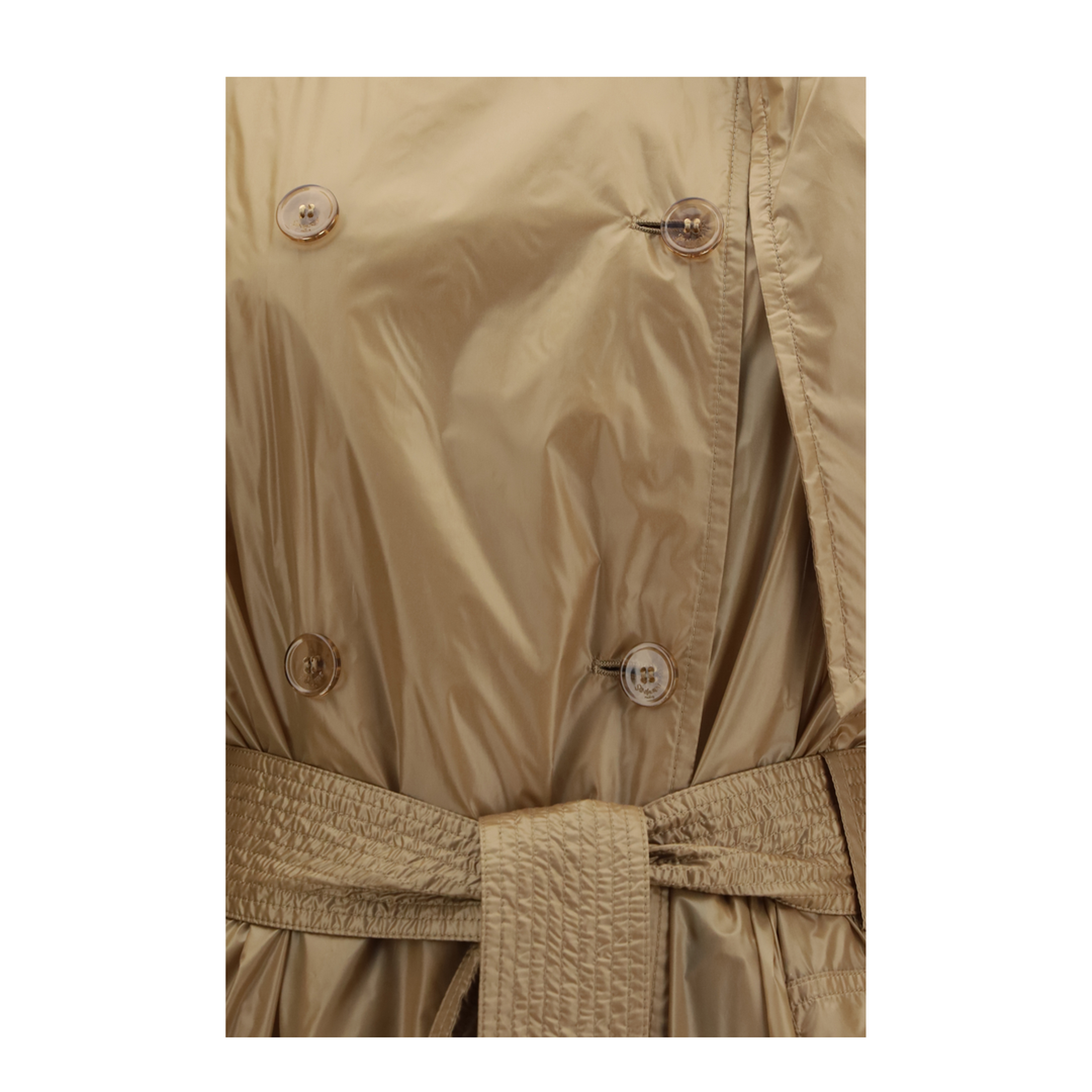 Translucent Technical Fabric Trench with Lavallière Collar - Image 3