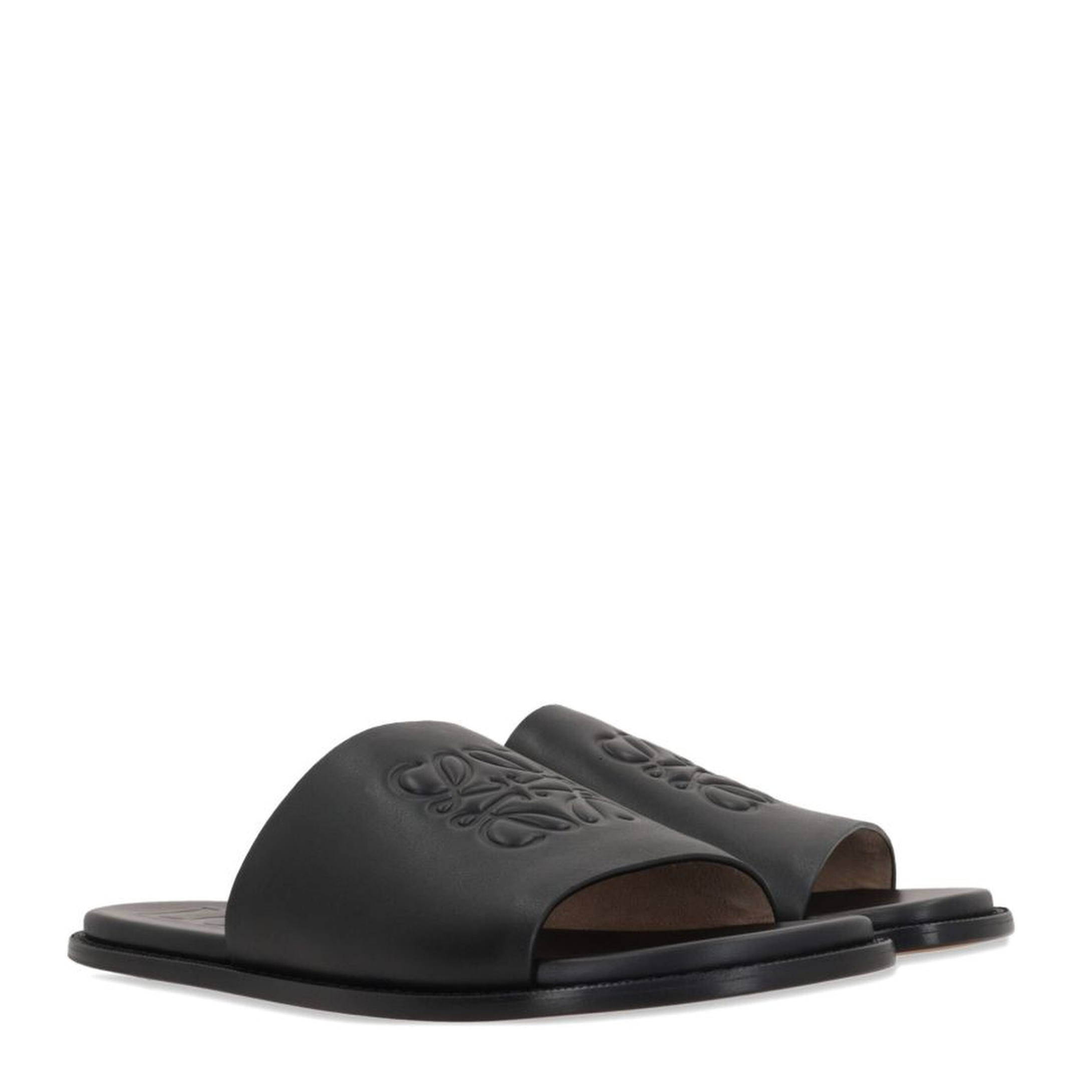 Flex Anagram Slide in Soft Calfskin Black - Image 2