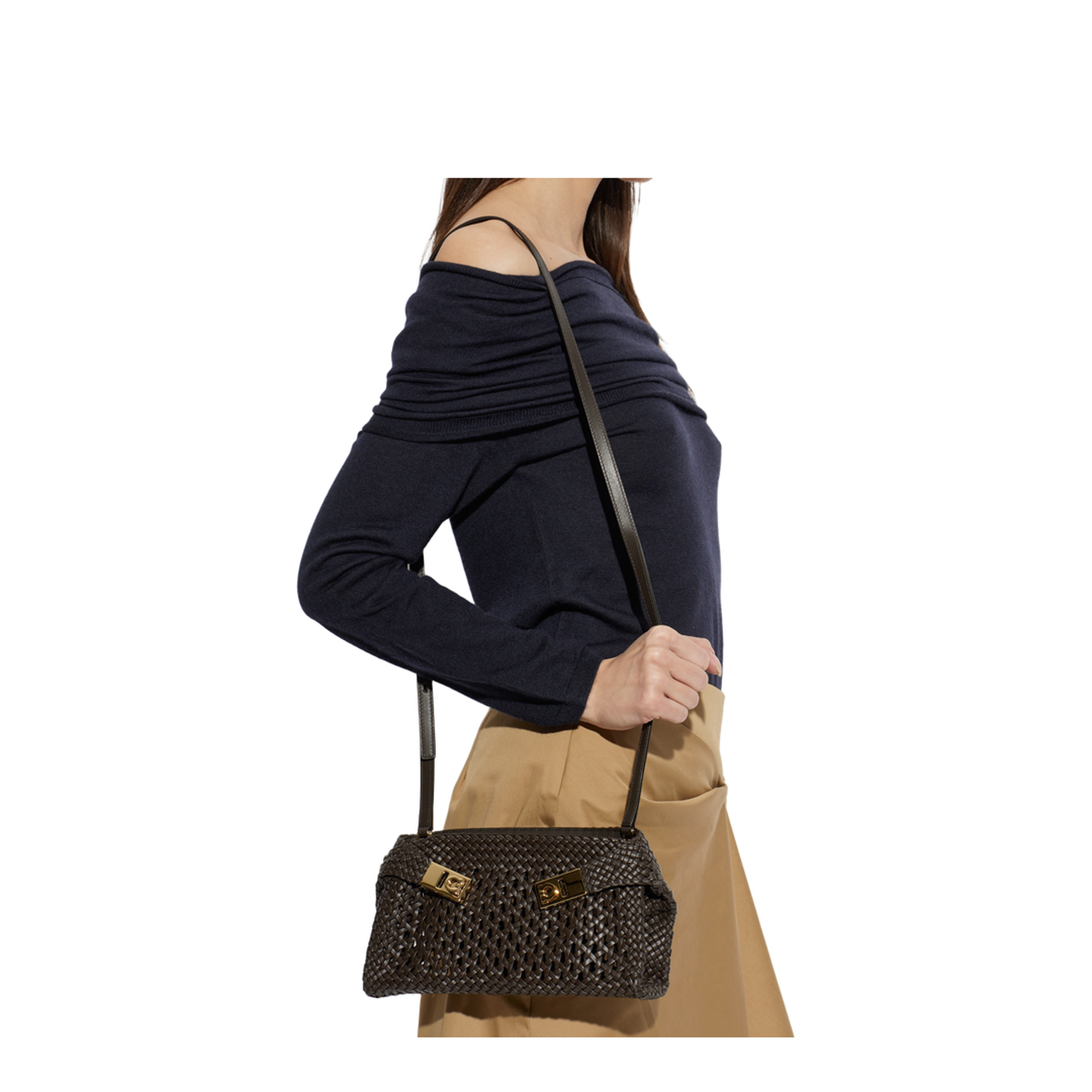Hug Mini Leather Crossbody Bag - Testa di Moro - Image 2