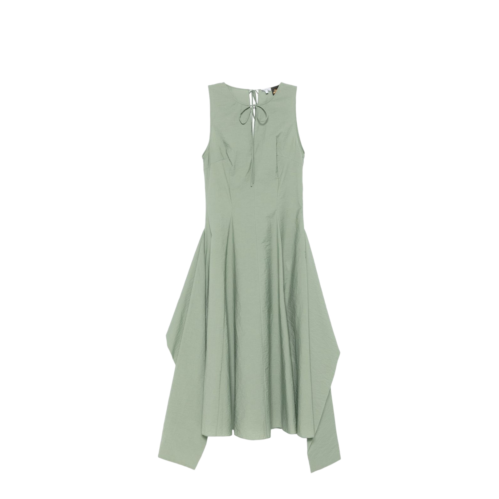 Wrap Dress in Cotton Blend Green - Image 1