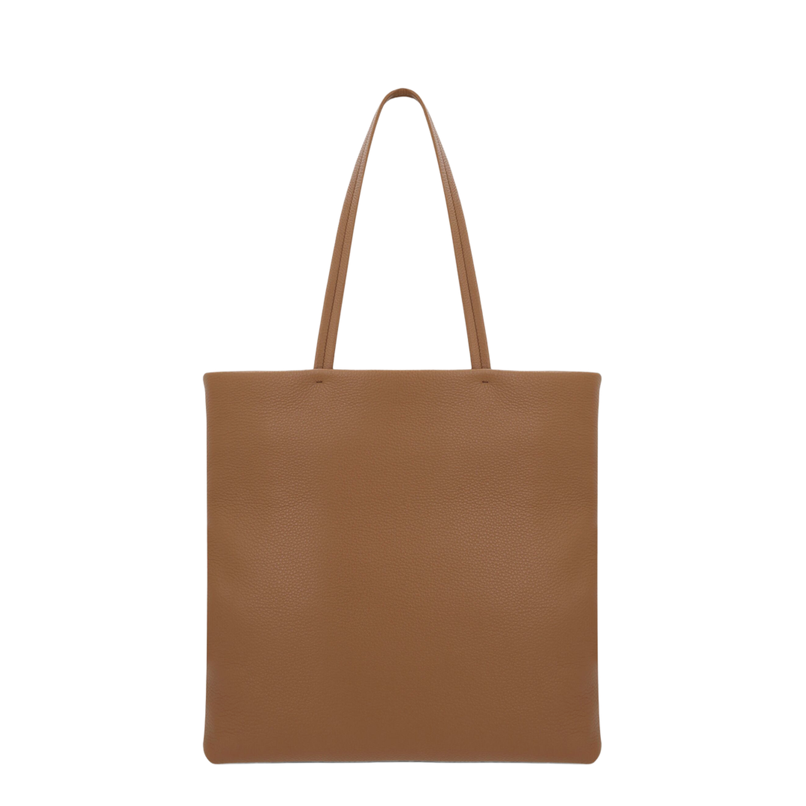Triangle Logo Large Calfskin Tote - Cognac - Image 2