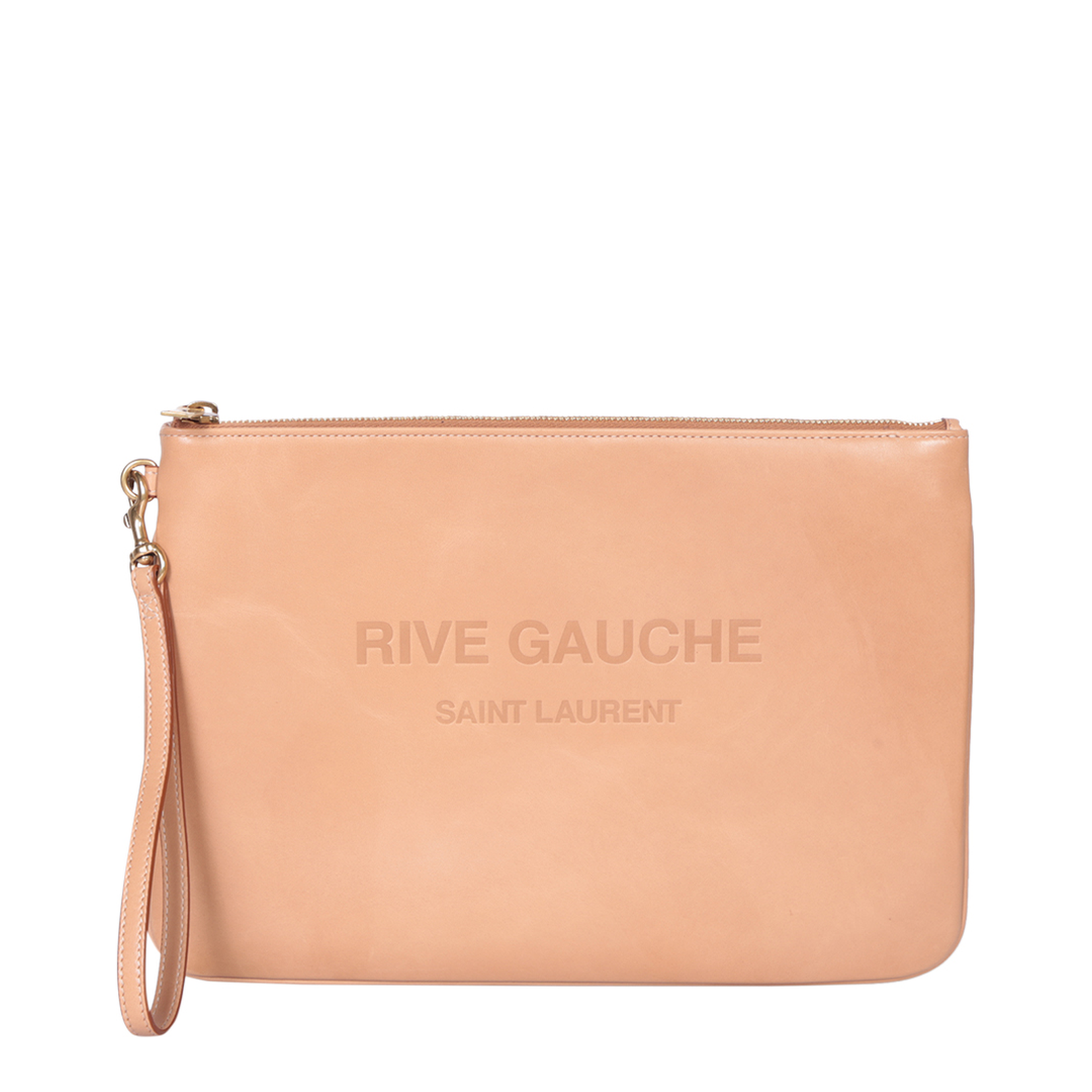 Camel Leather Clutch Bags - Brown - Image 3