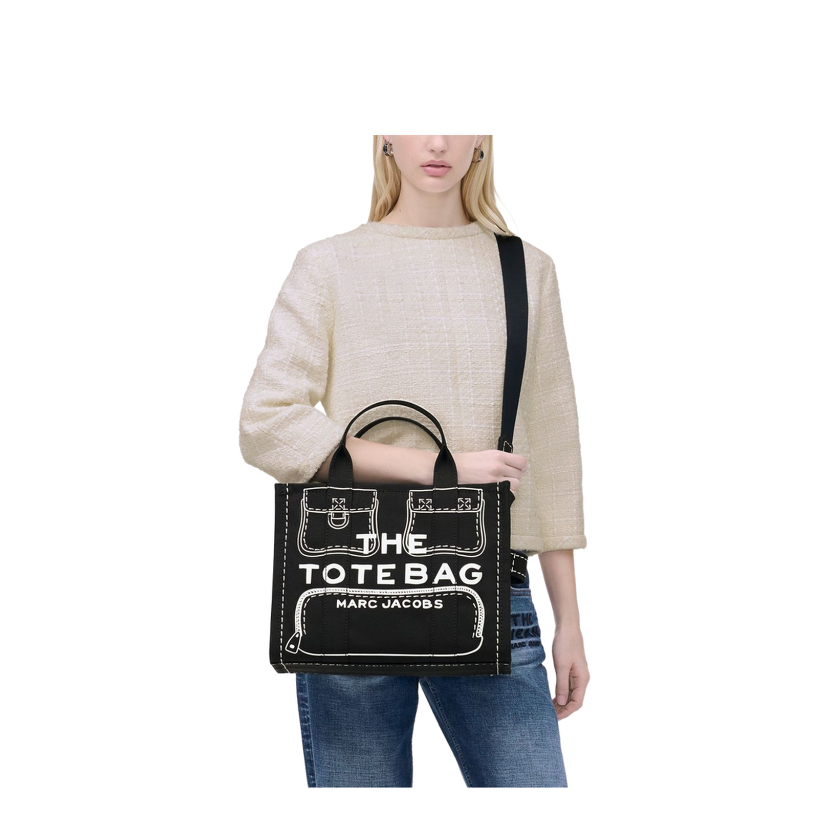 Trompe L'Oeil Cargo Canvas Medium Tote Bag - Image 4