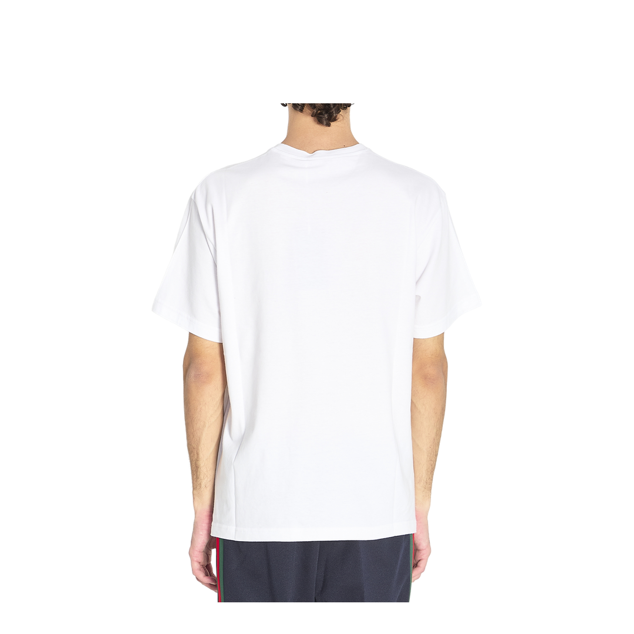 Cotton Jersey T-Shirt with Embroidery in White - Image 4