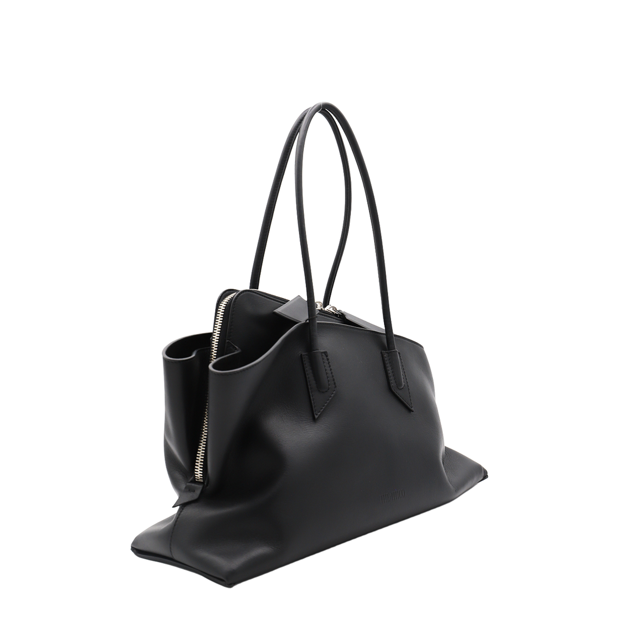 La Passeggiata Medium Calf Leather Top Handle Bag - Black - Image 3