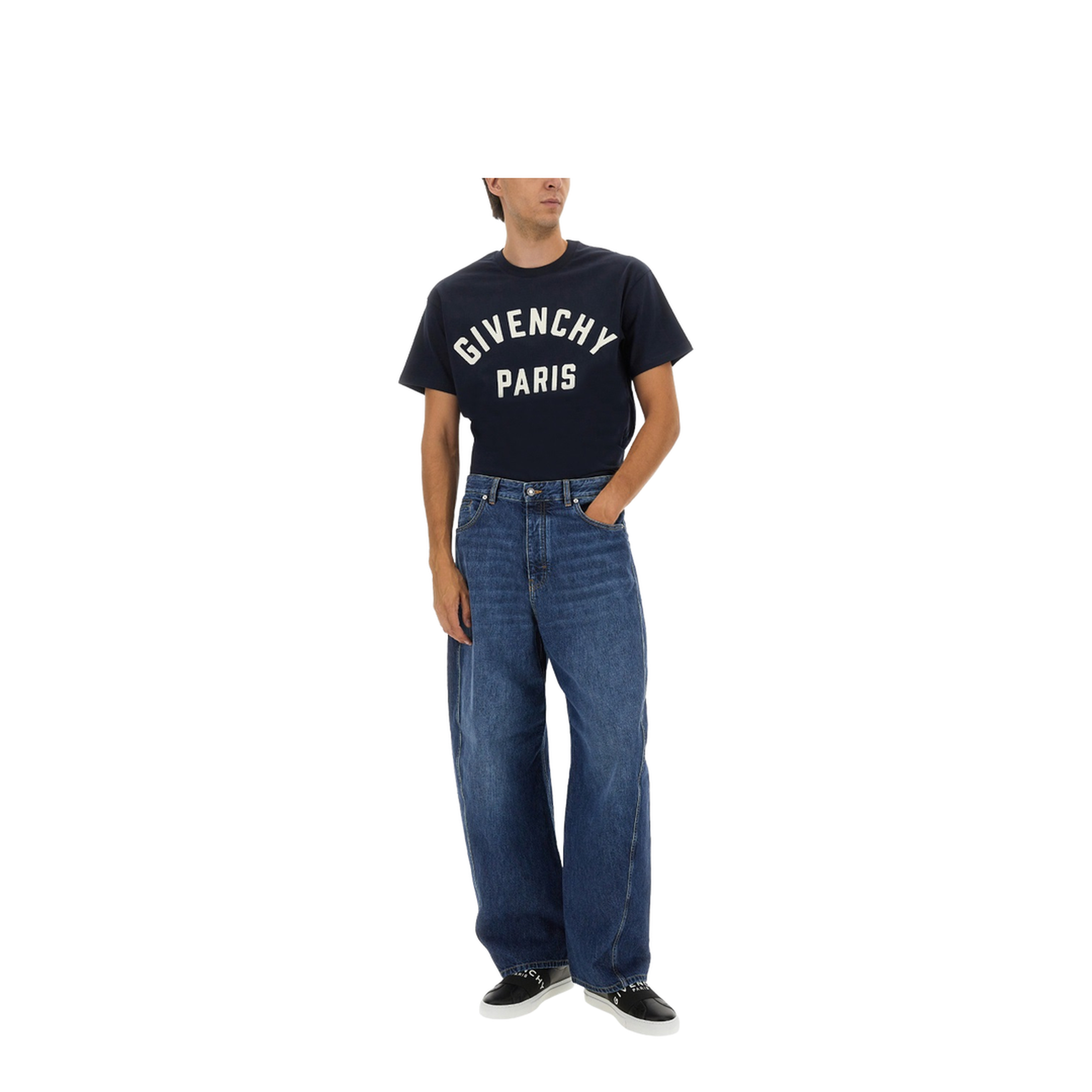Navy Short-Sleeved T-Shirt with Logo - Image 2
