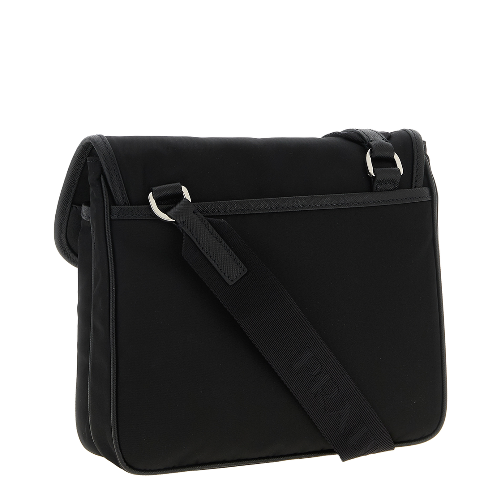 Black Re-nylon And Saffiano Leather Shoulder Bag - Image 2