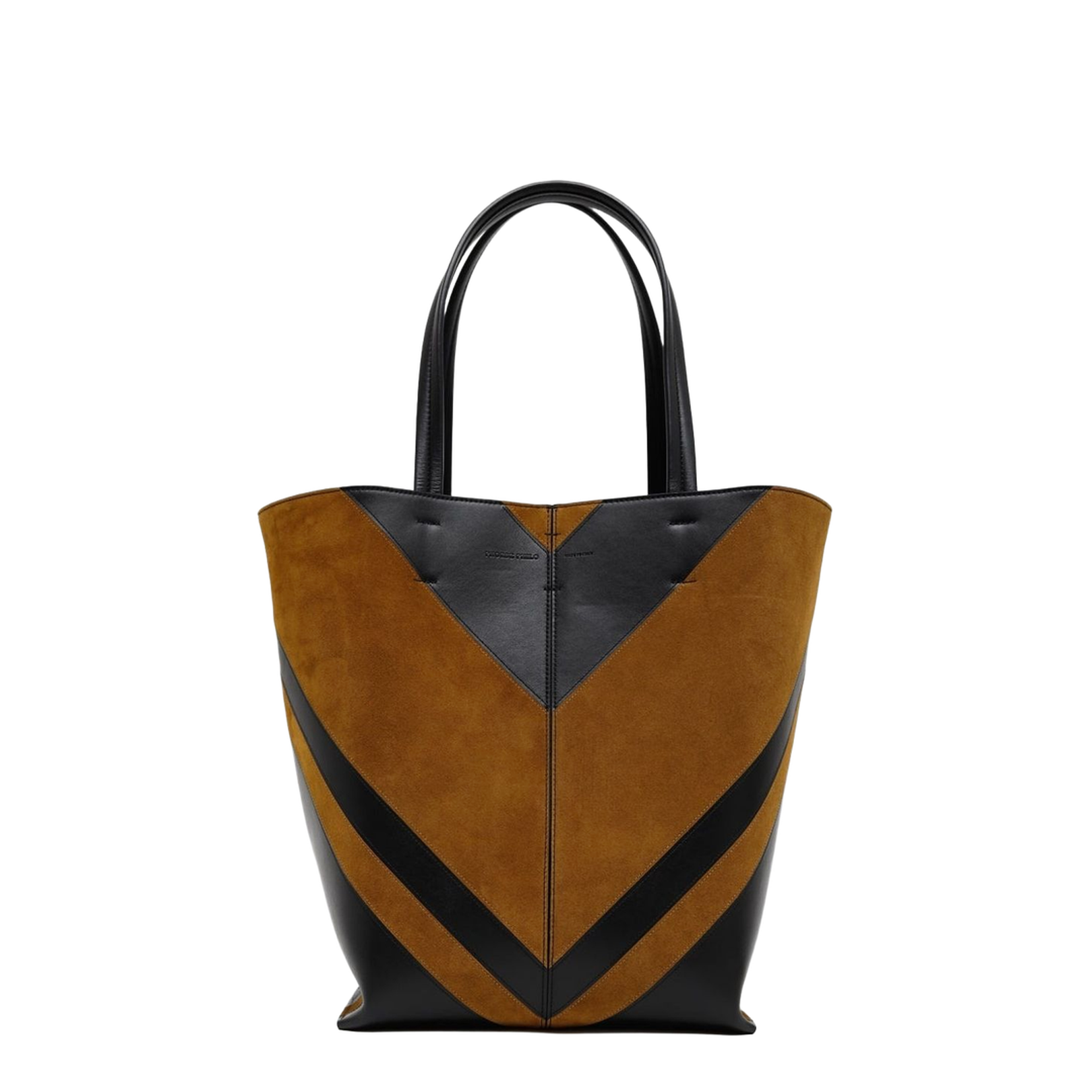 Pot Cabas Calfskin & Suede Tote - Black/Toffee - Image 1