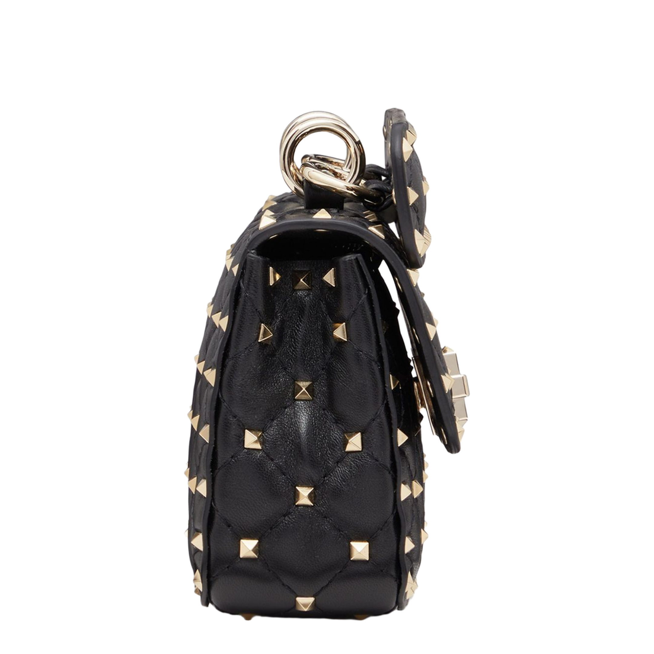 Rockstud Spike Small Quilted Nappa Shoulder Bag - Black - Image 5