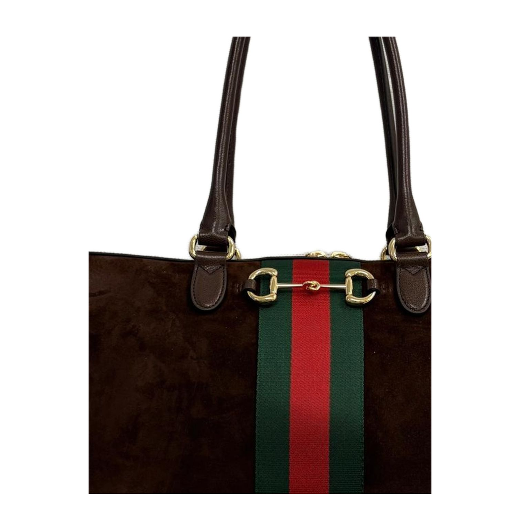 Borsetto Large Suede Boston Bag - Dark Brown Suede - Image 2