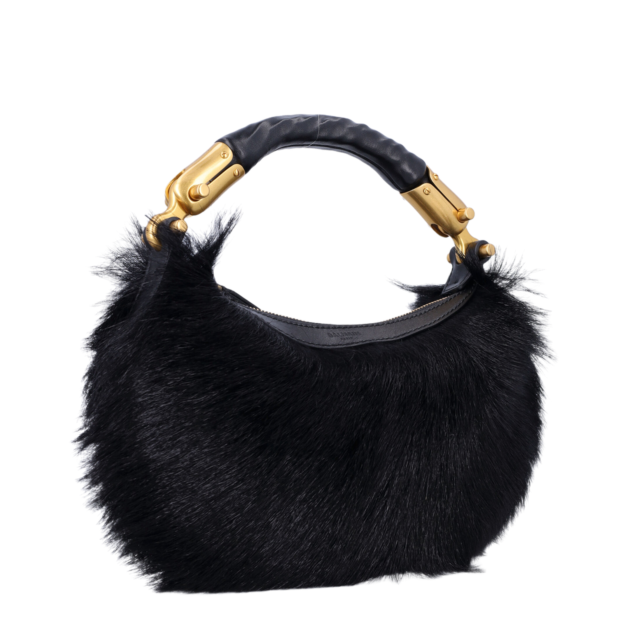Goat Fur Handbag - Black - Image 2