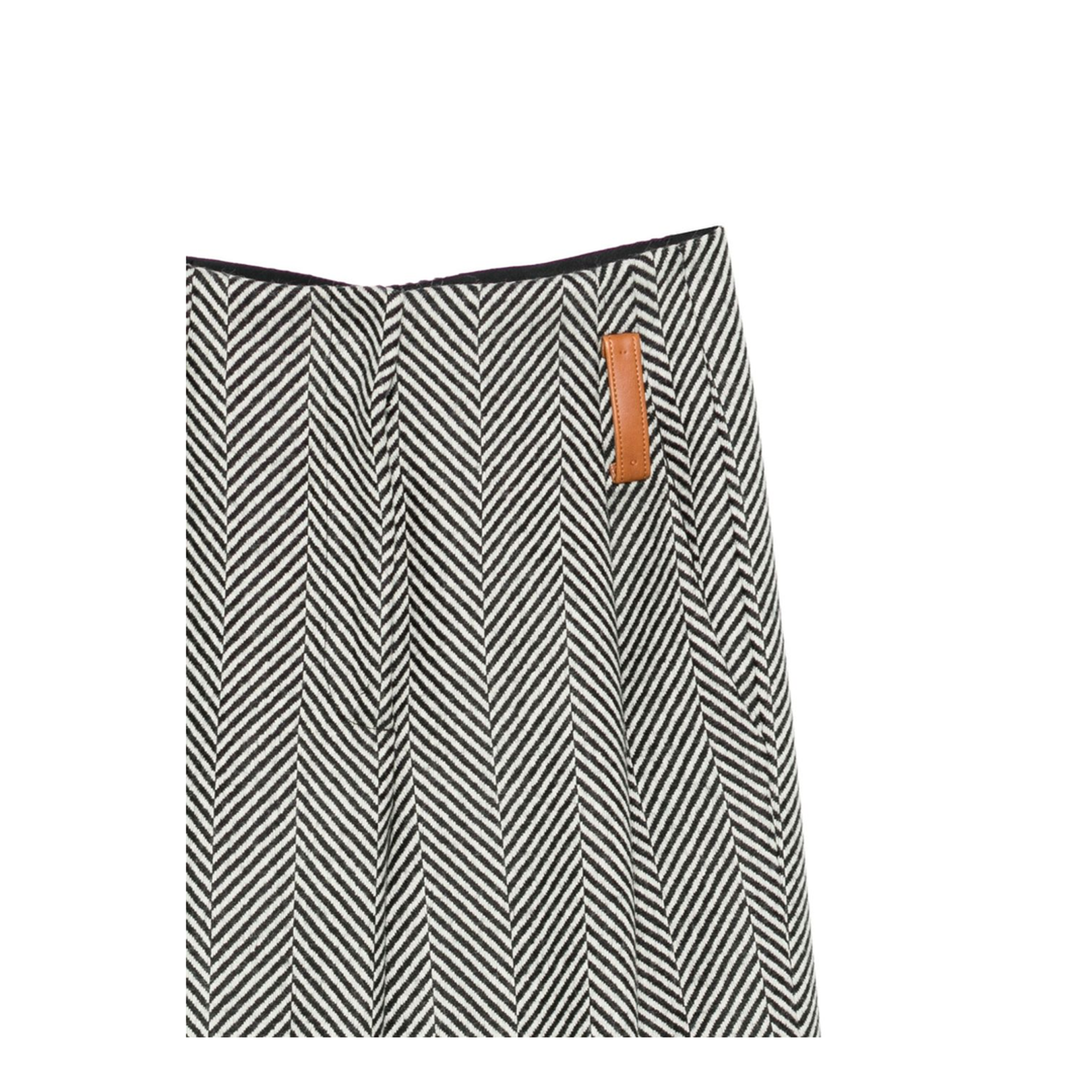 High-Rise Trousers in Wool with Chevron Patterning - Image 2