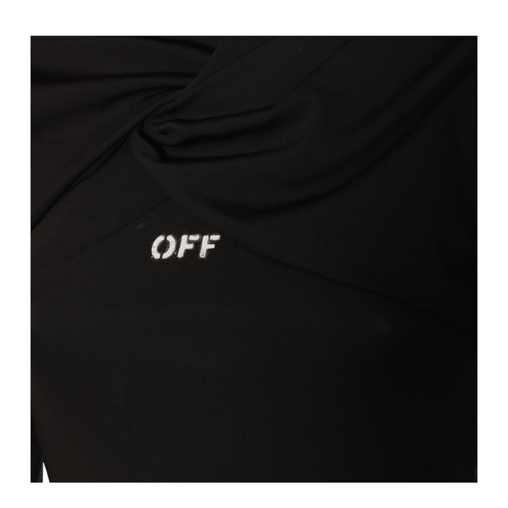 Stamp Twist Detail Mini Dress Black - Image 3