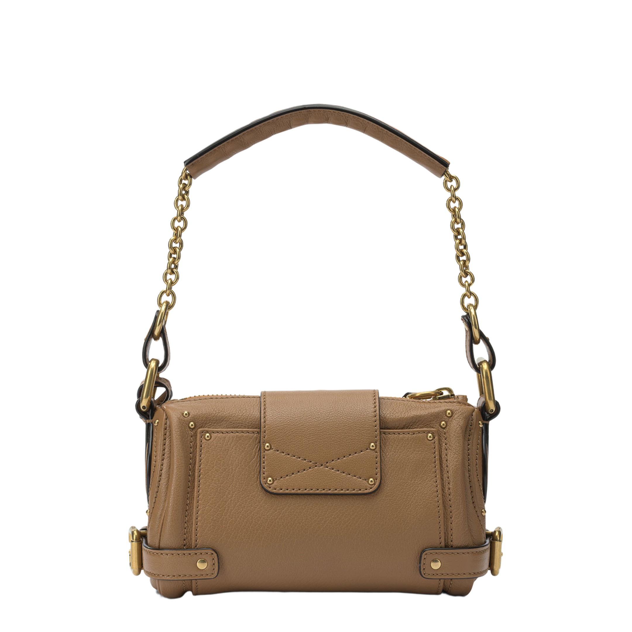 Paddington Small Grained Buffalo Leather Chain Bag - Mustang Brown - Image 3