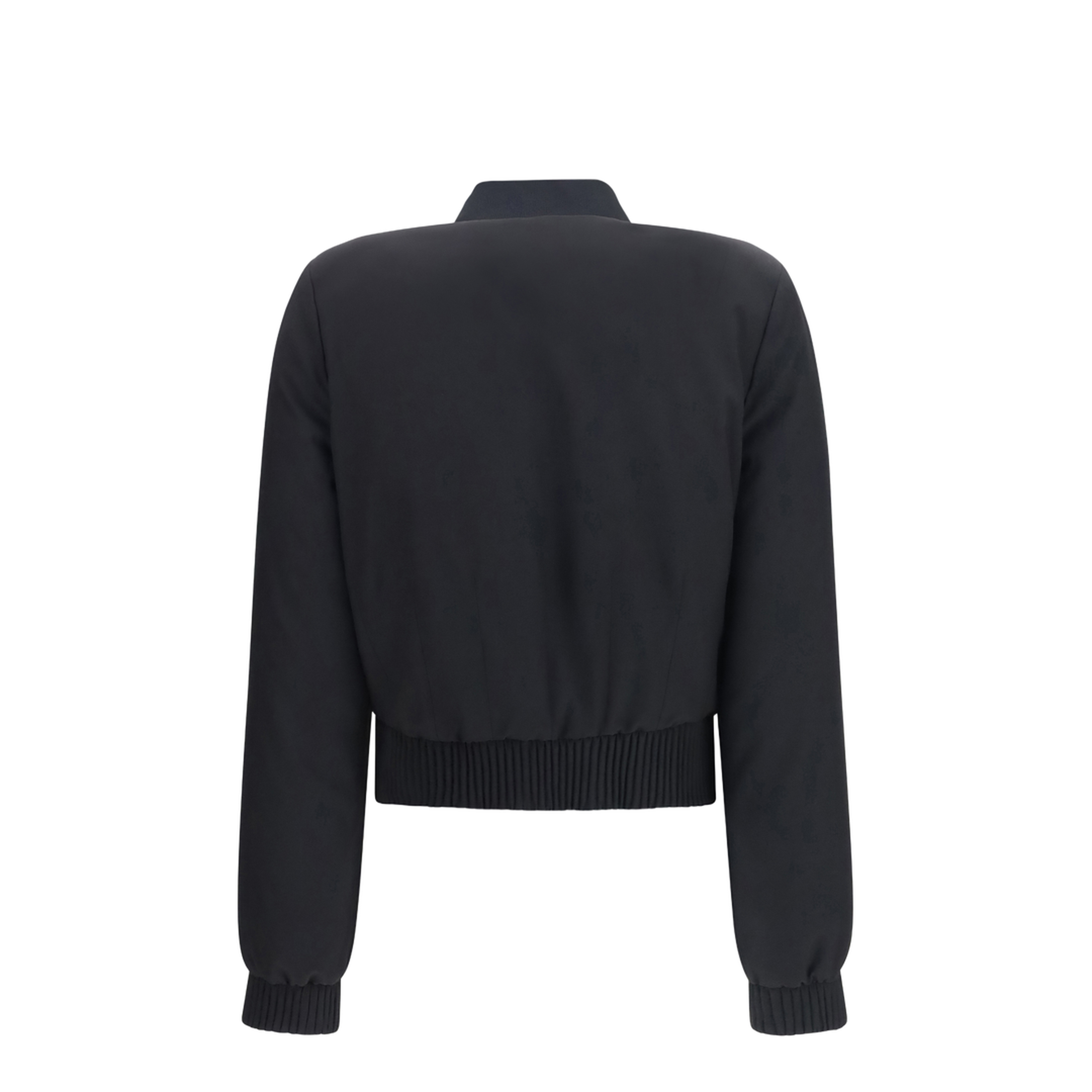 Buttoned Bomber Jacket with Visible Stitching - Image 2
