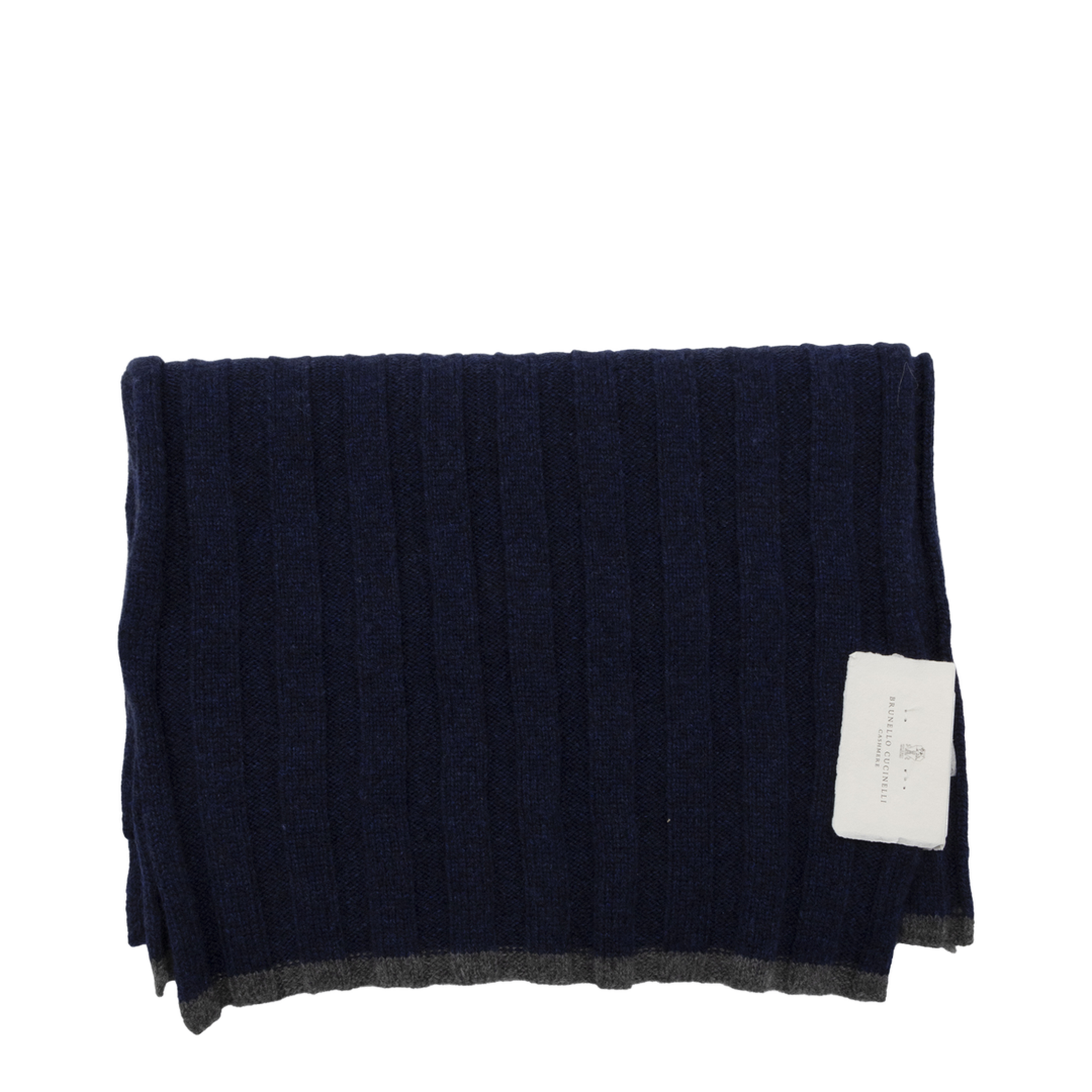 Cashmere Ribbed Scarf - Blue - Image 2