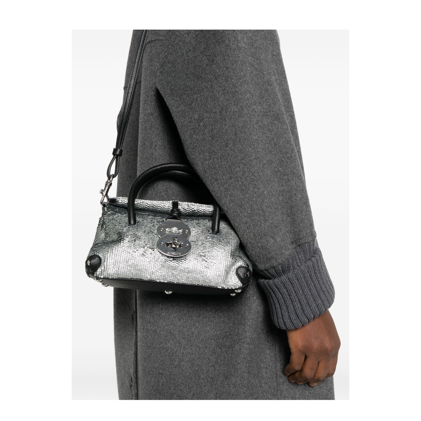 Zanellato Capsule Baby Leather Handbag - Silver - Image 5