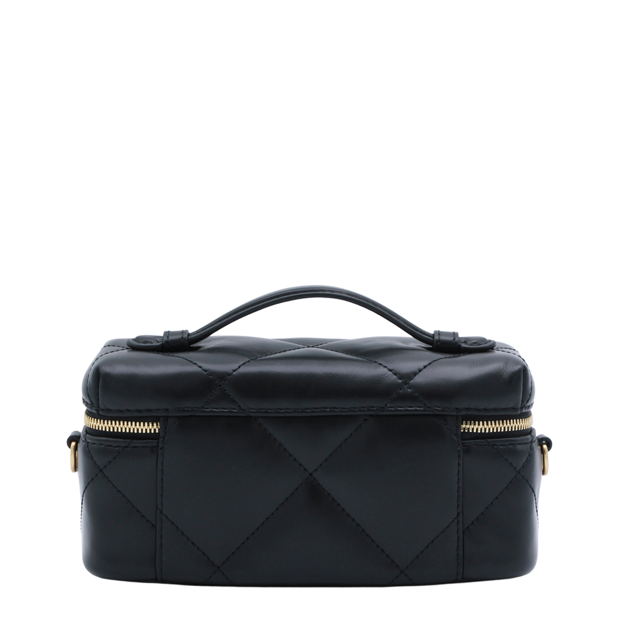 Kira Diamond Quilt Vanity Case - Black - Image 6