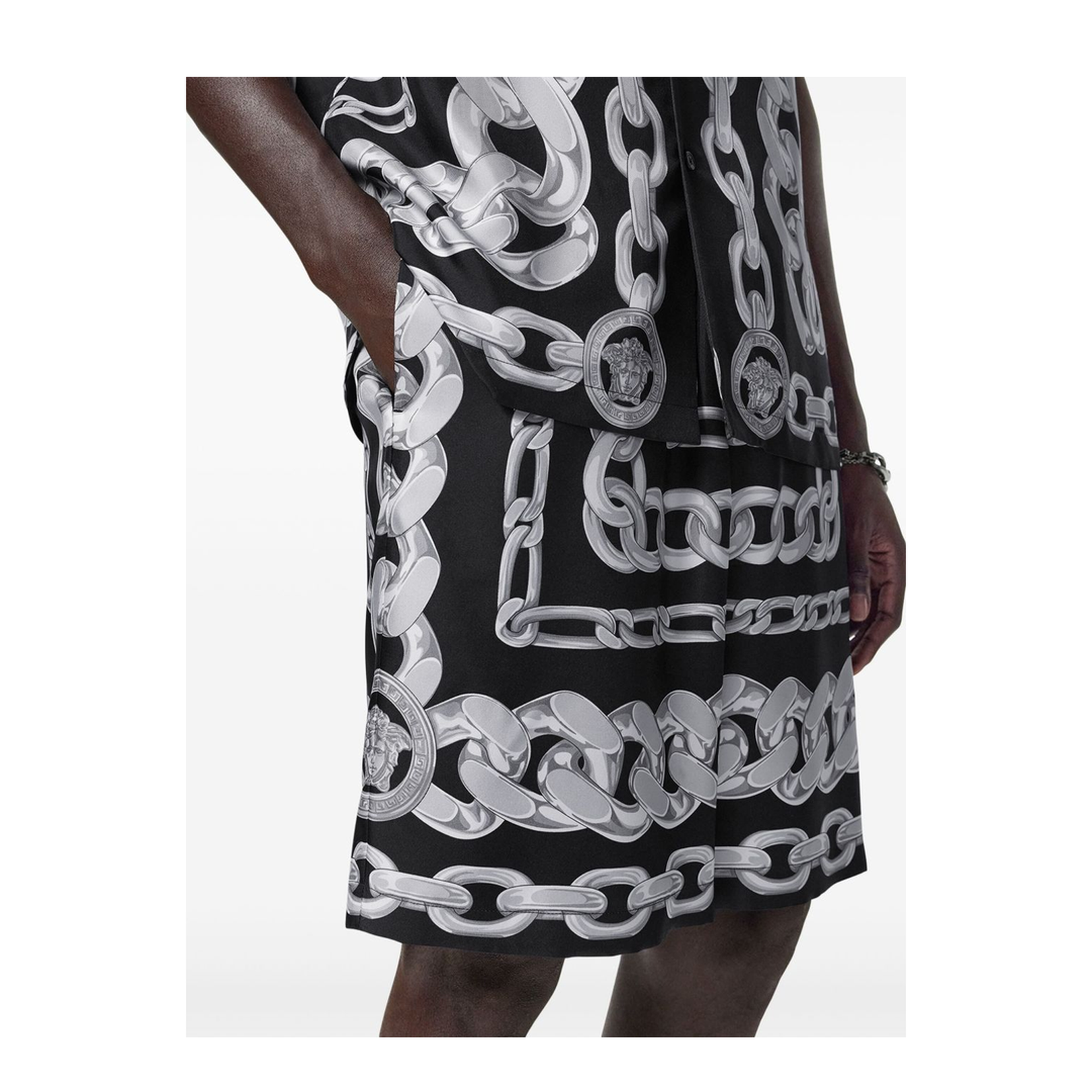 Silk Medusa Chains Bermuda Shorts - Image 4