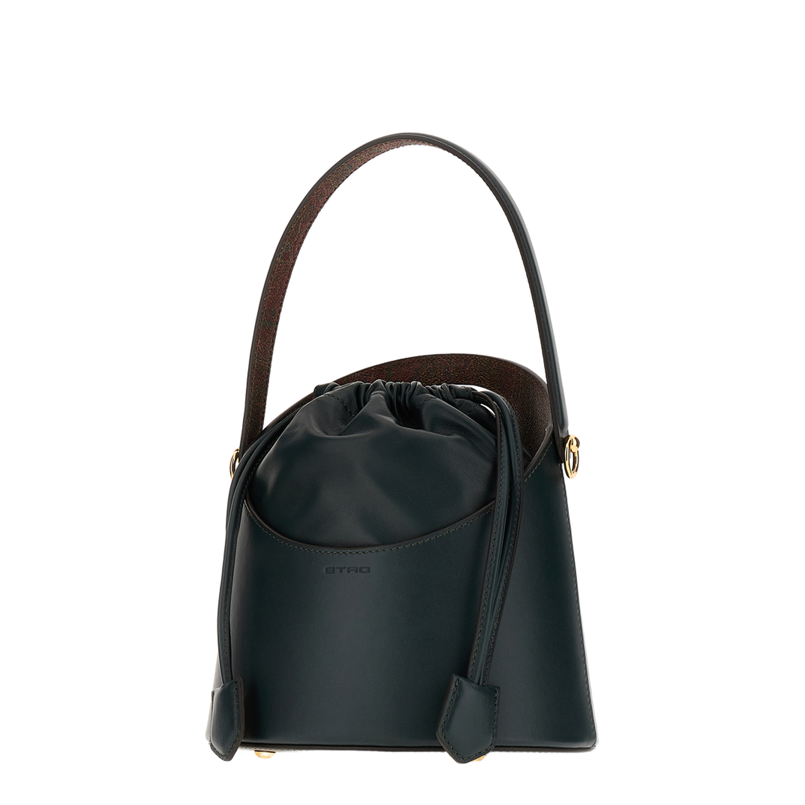Elegant Green Leather Bucket Bag - Image 5
