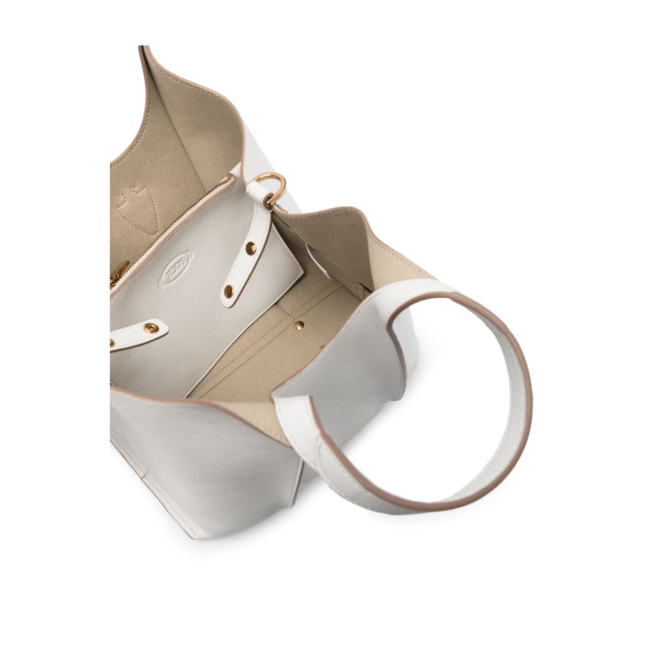 T Timeless Shopping Bag in Leather Mini - White - Image 3