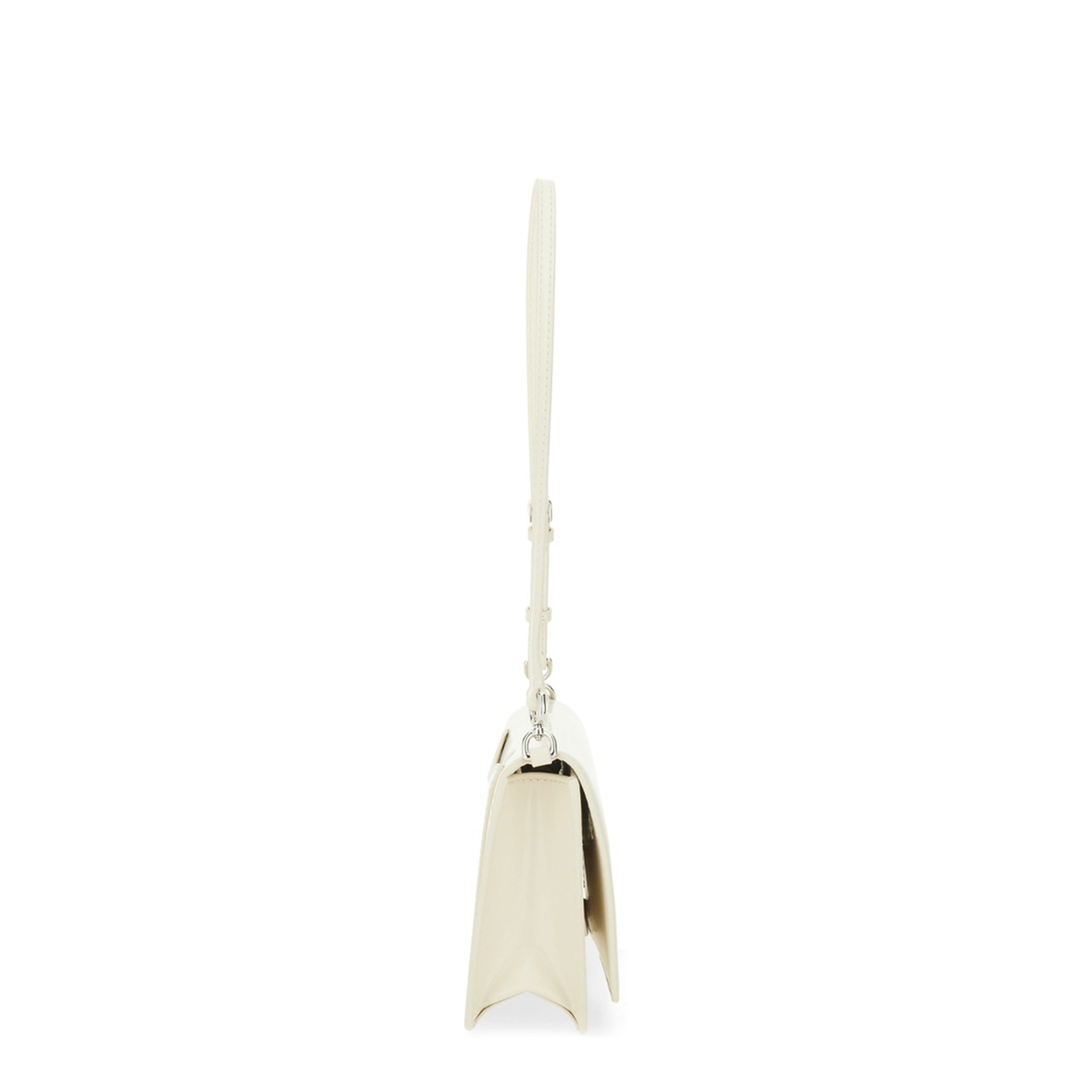 Glam Mirror Spazzolato Leather Shoulder Bag - White - Image 4