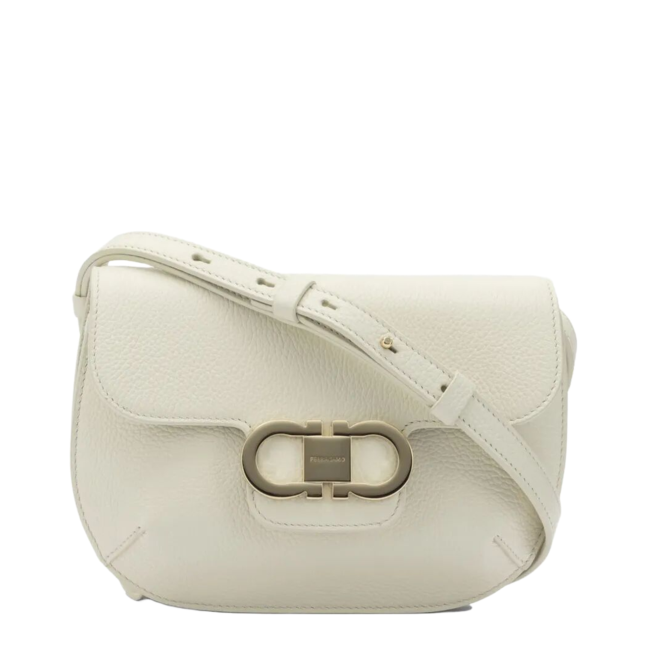 Lizzy Small Leather Crossbody Bag - White - Image 1