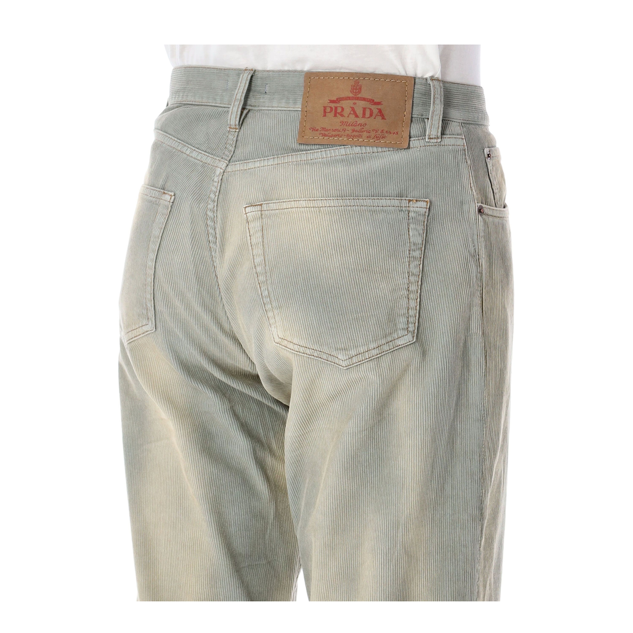 Light Blue Corduroy Trousers with Washed Effect - Image 3