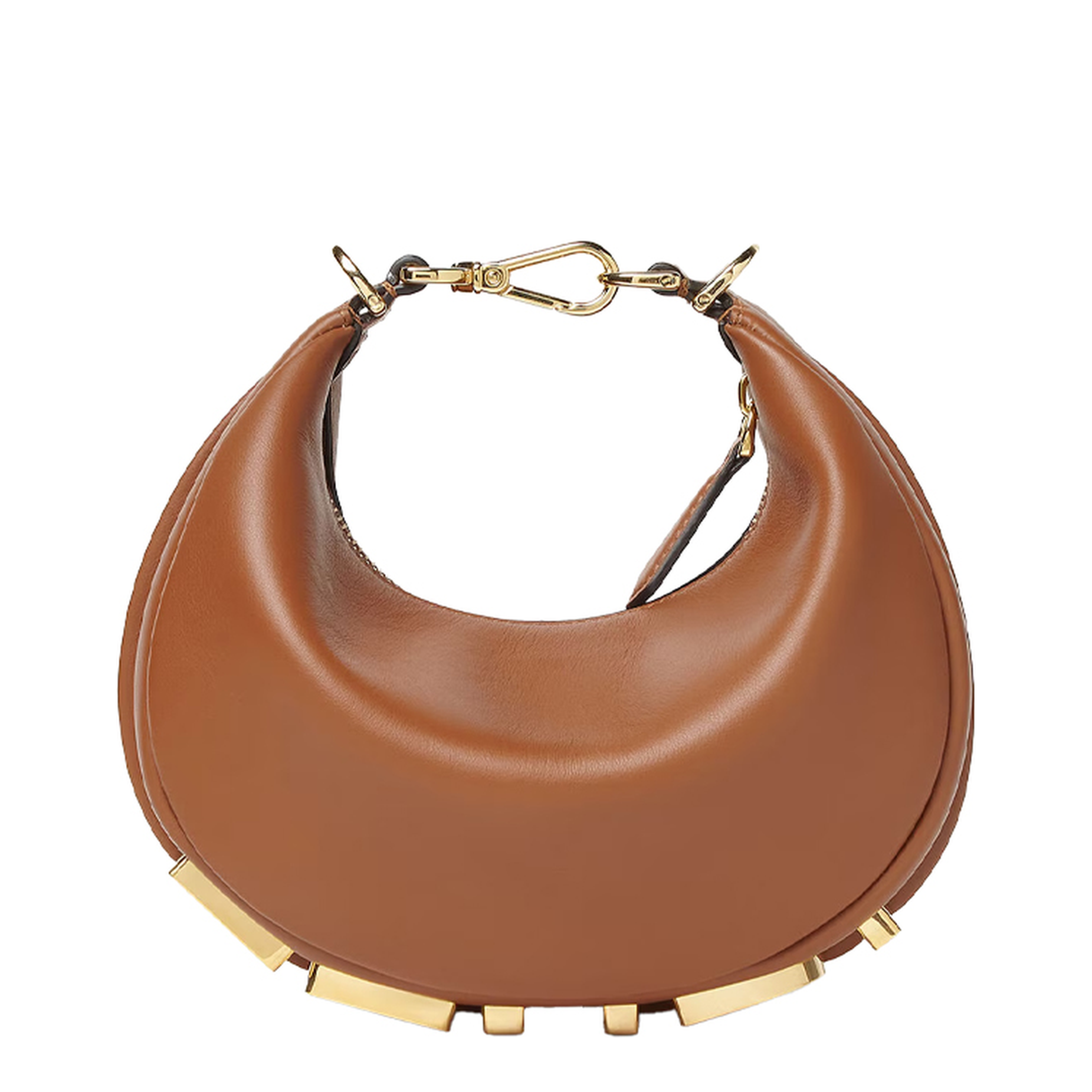 Fendigraphy Mini Calf Leather Hobo Bag - Brown - Image 1