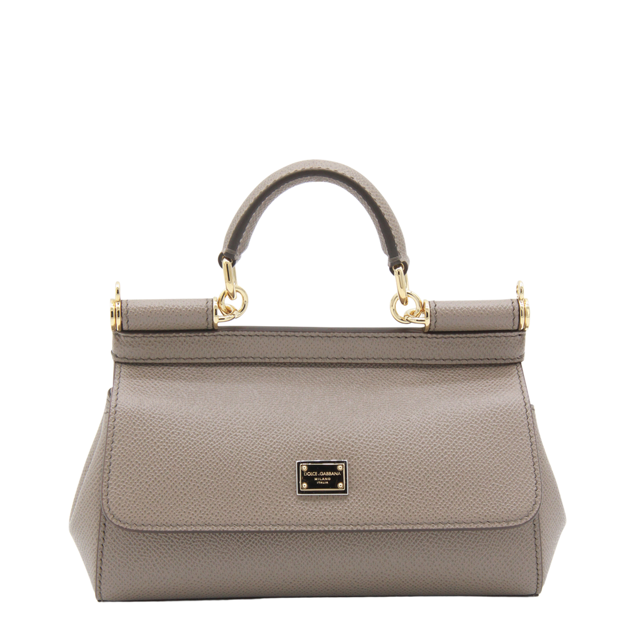 Sicily Mini Calfskin Top Handle Bag - Beige - Image 1