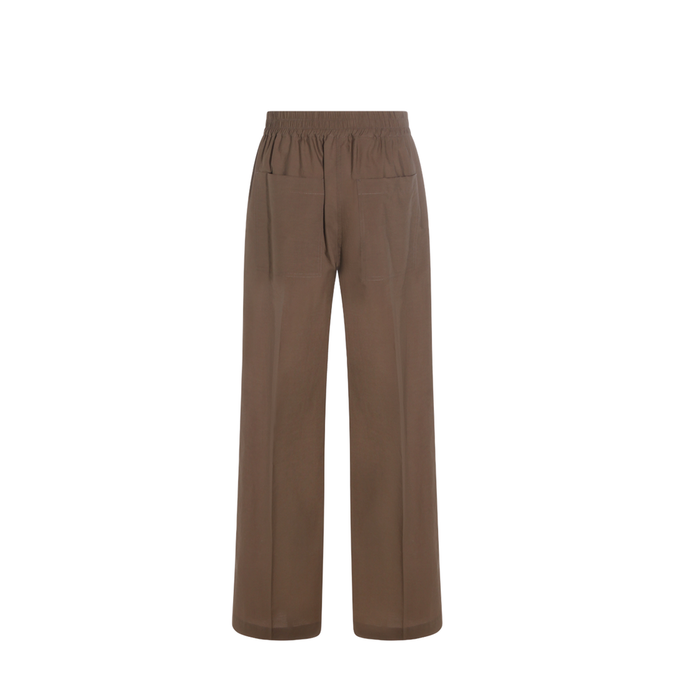 Wide-leg Trousers in Cotton and Nylon Poplin with Elasticated Waistband - Image 4