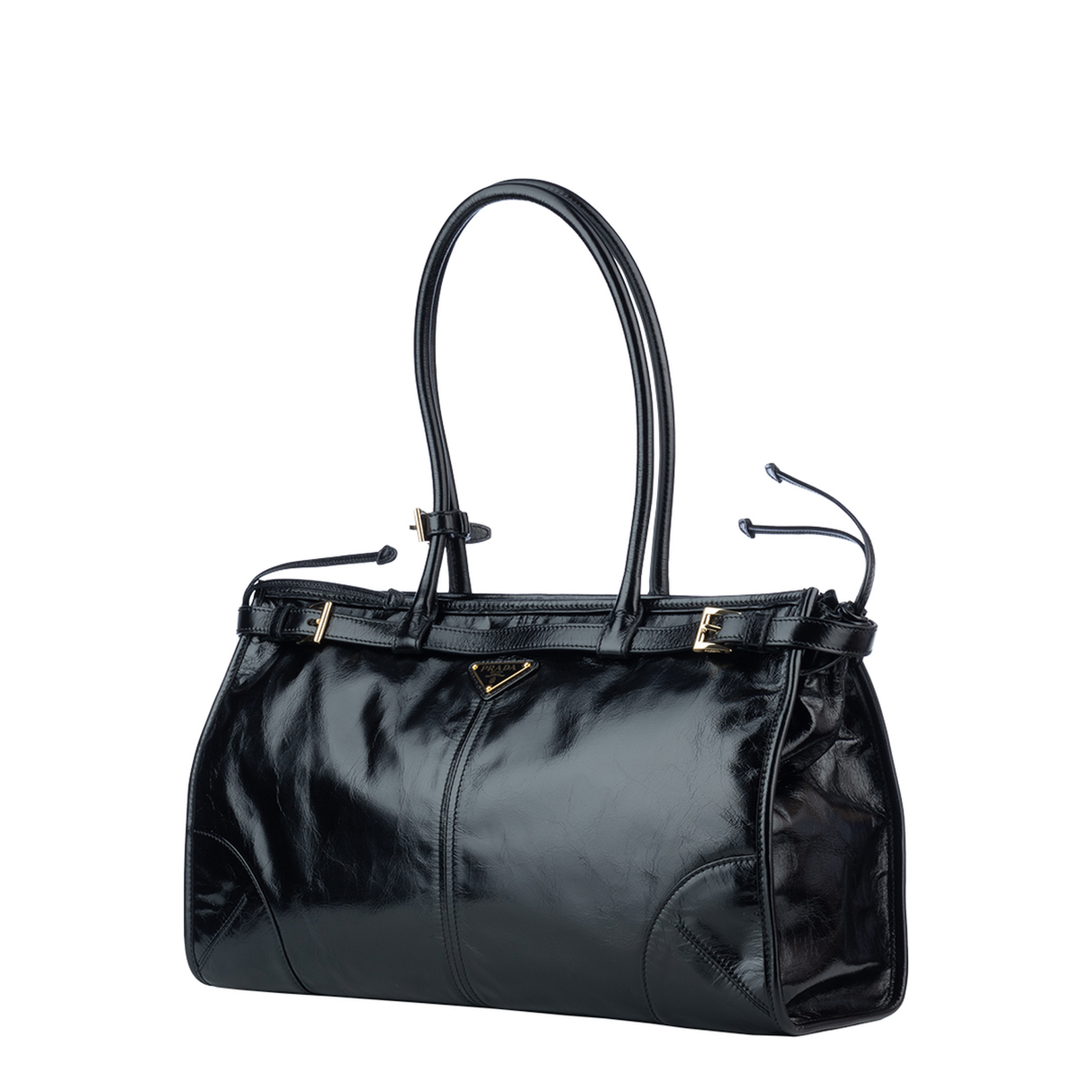 Black Leather Shoulder Bag - Image 4