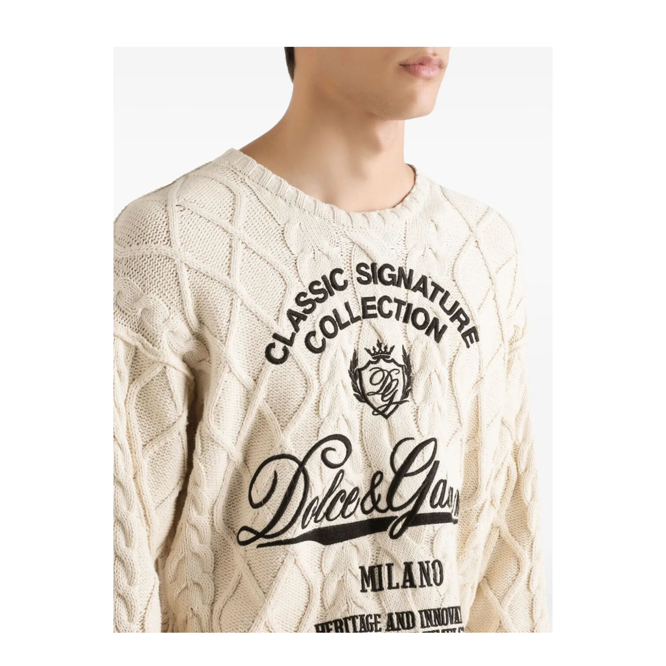 Oversized Pullover With Interwoven Pattern - Image 5